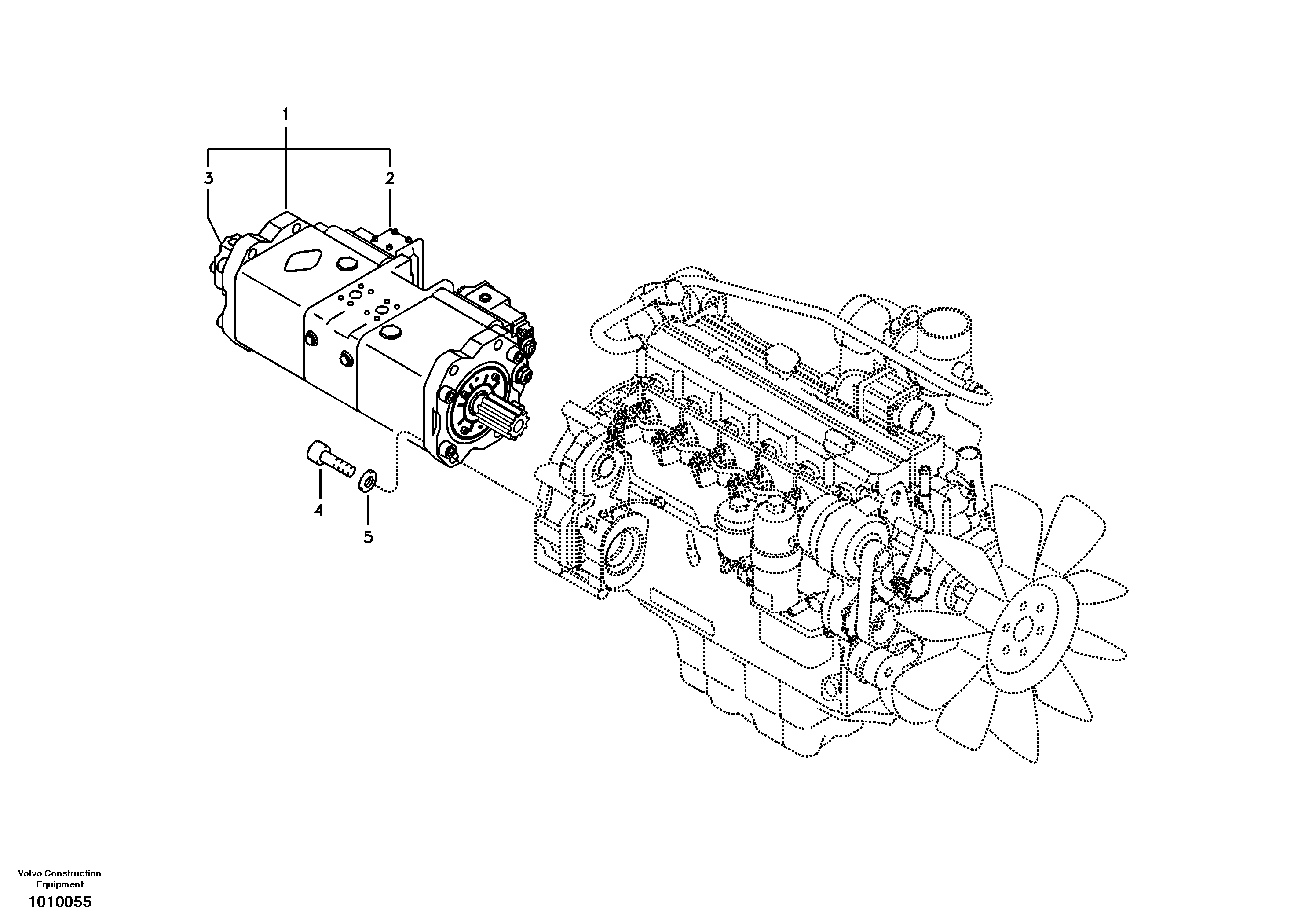 Схема запчастей Volvo EC210B - 68806 Pump installation EC210B