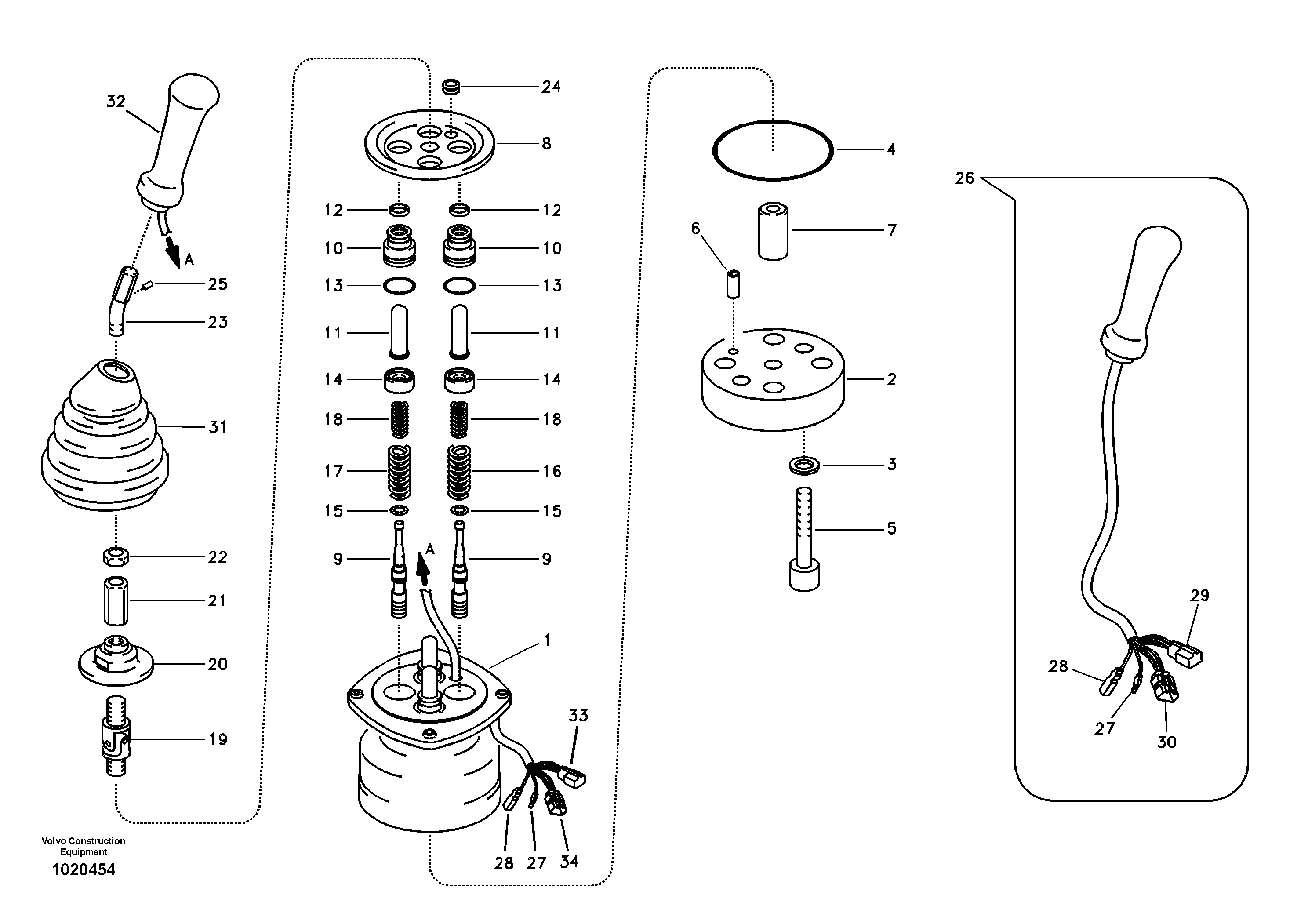 Схема запчастей Volvo EC210B - 56041 Servo system, remote control valve EC210B