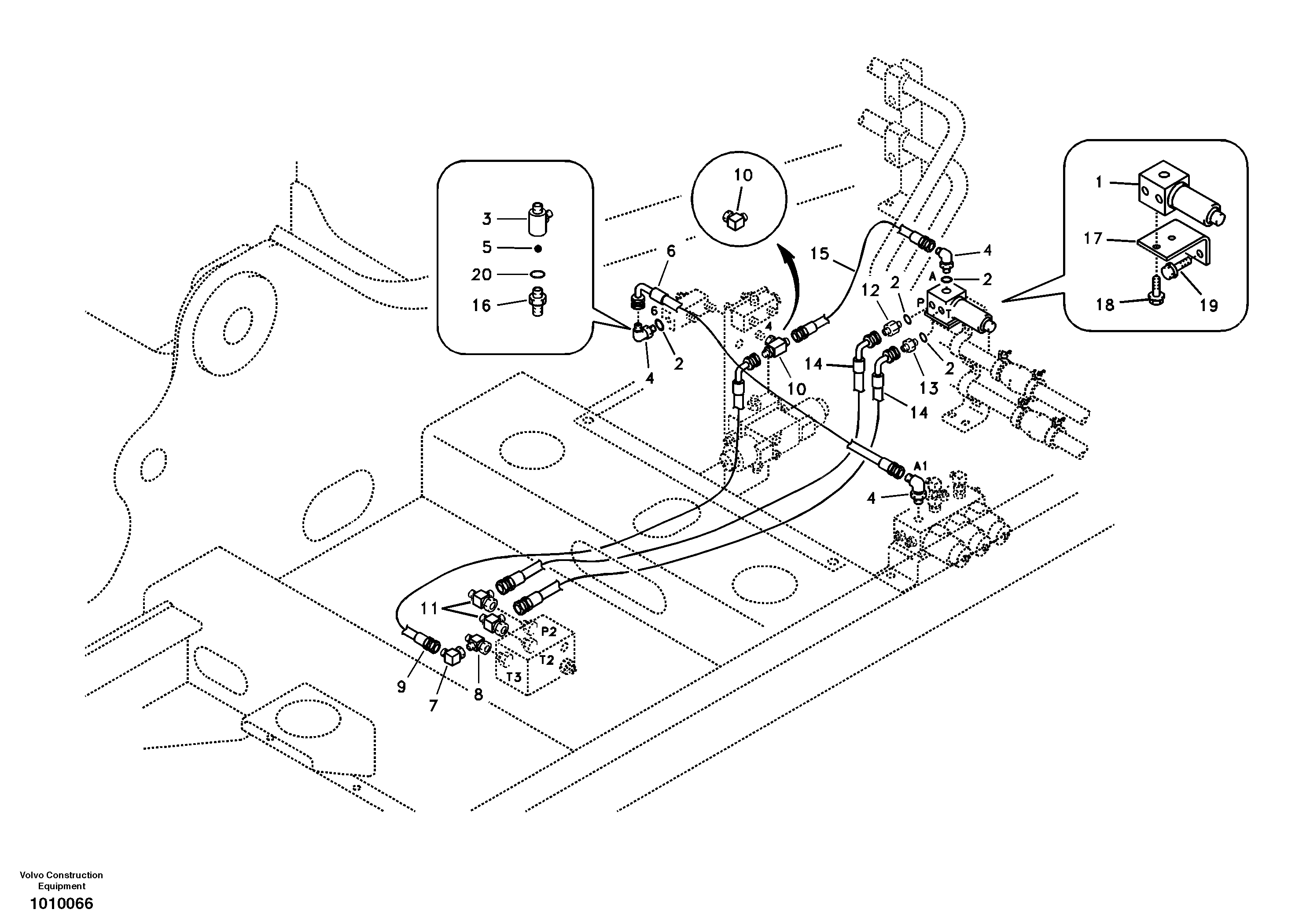 Схема запчастей Volvo EC210B - 99571 Servo system, hammer and shear EC210B