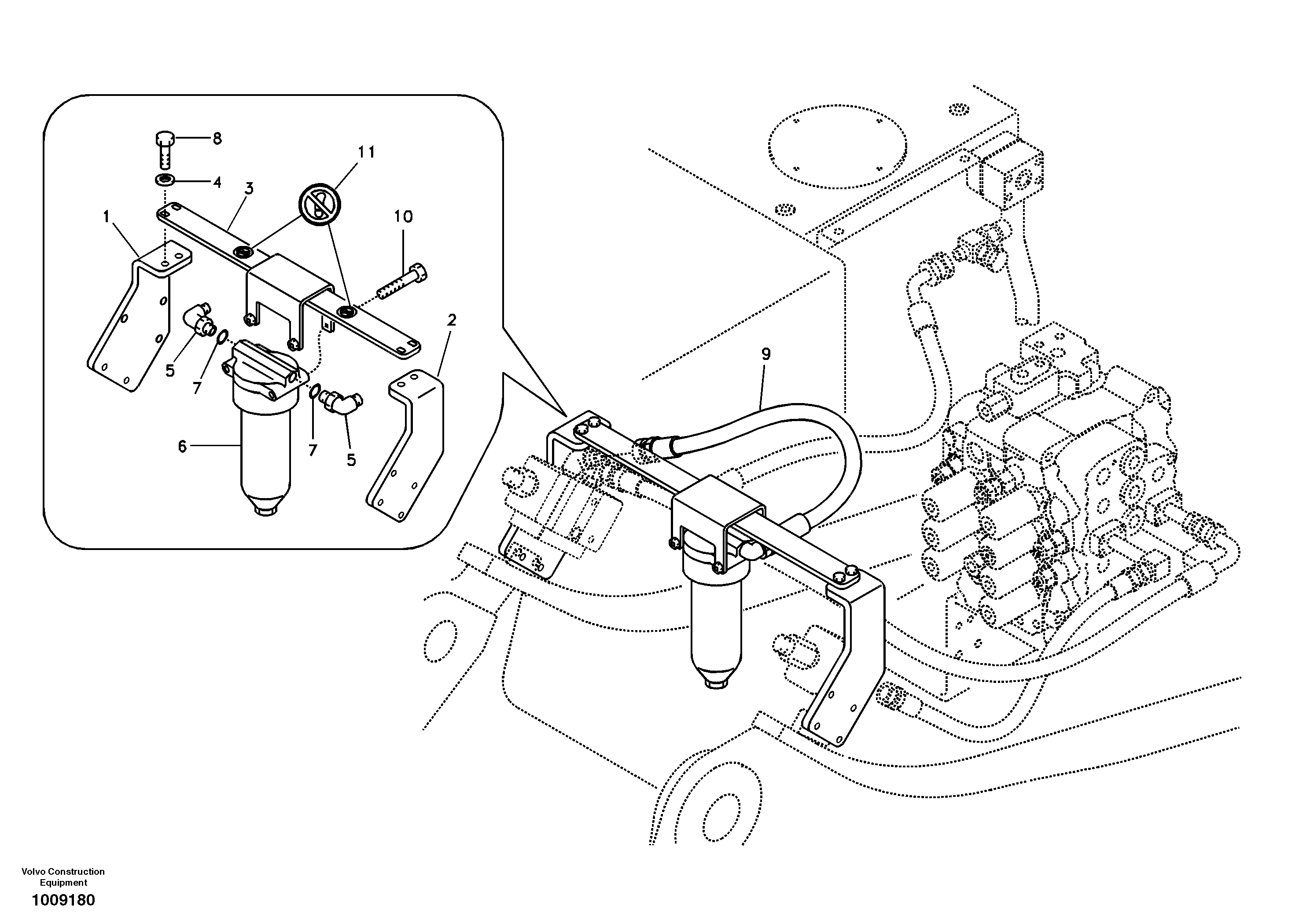 Схема запчастей Volvo EC210B - 21930 Working hydraulic, hammer and shear for return filter EC210B