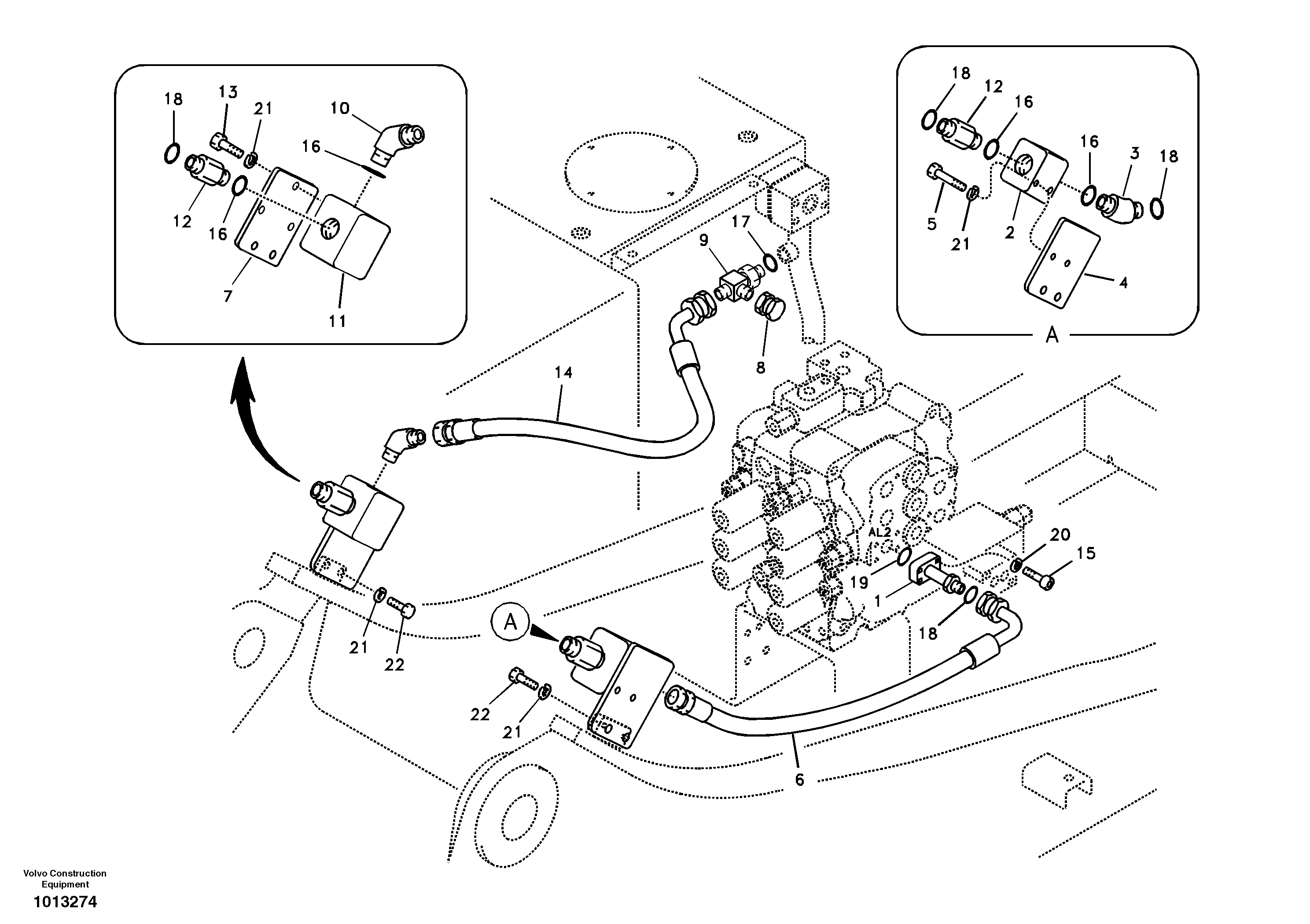 Схема запчастей Volvo EC210B - 28123 Working hydraulic, hammer and shear for upper EC210B