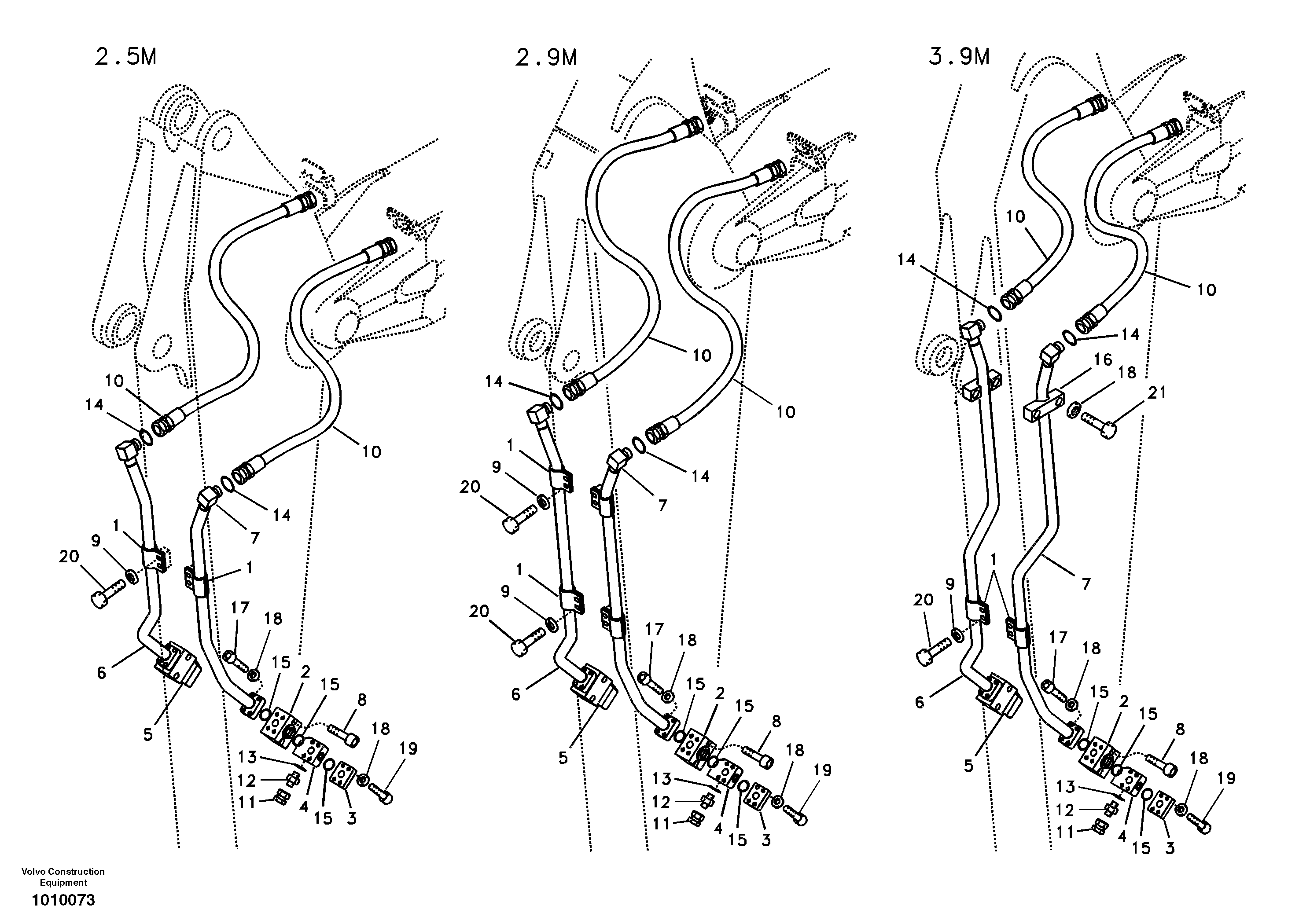 Схема запчастей Volvo EC210B - 40159 Working hydraulic, hammer and shear for dipper arm EC210B