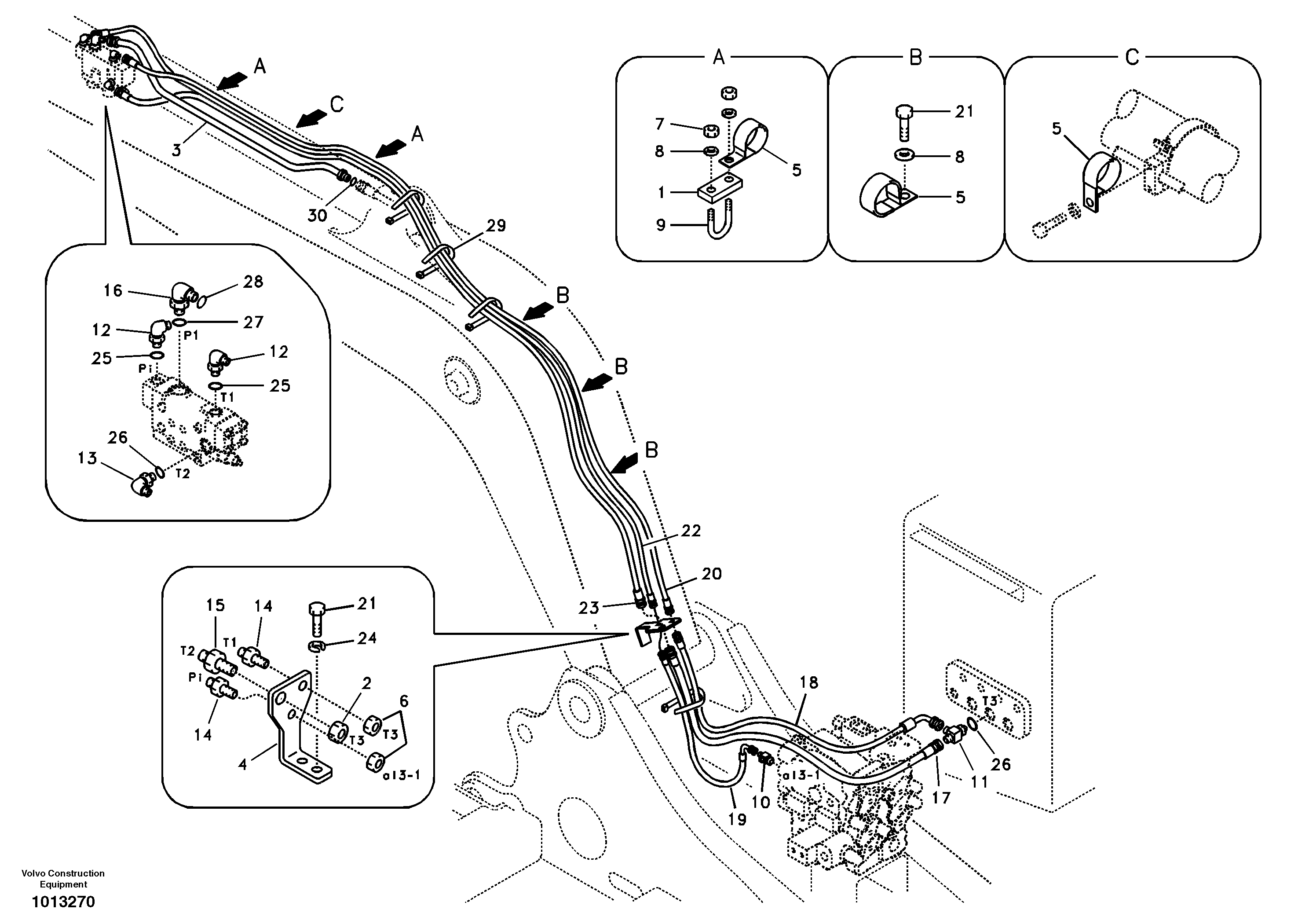 Схема запчастей Volvo EC210B - 46040 Working hydraulic, dipper arm rupture EC210B