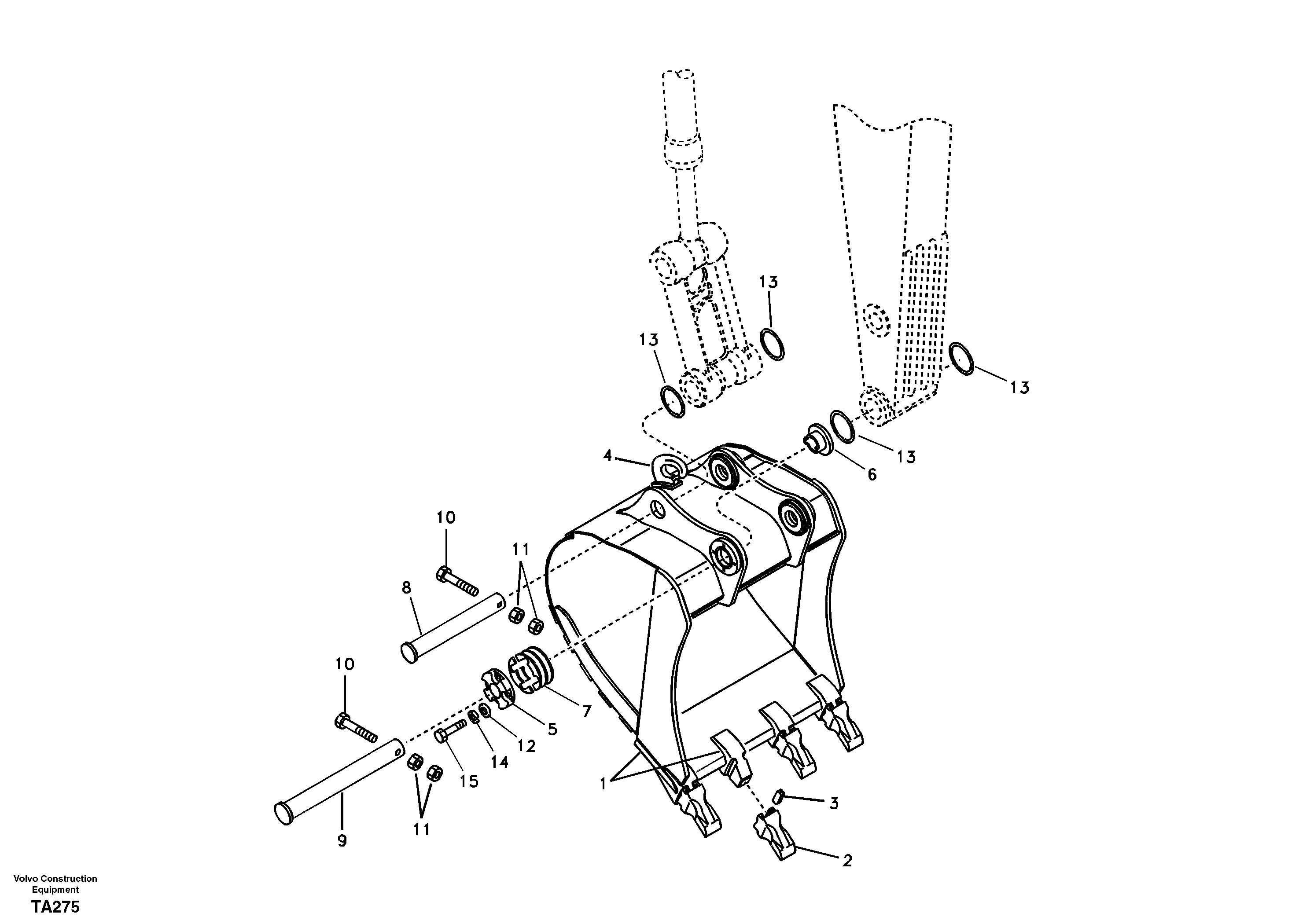 Схема запчастей Volvo EC210B - 33261 Ковш EC210B