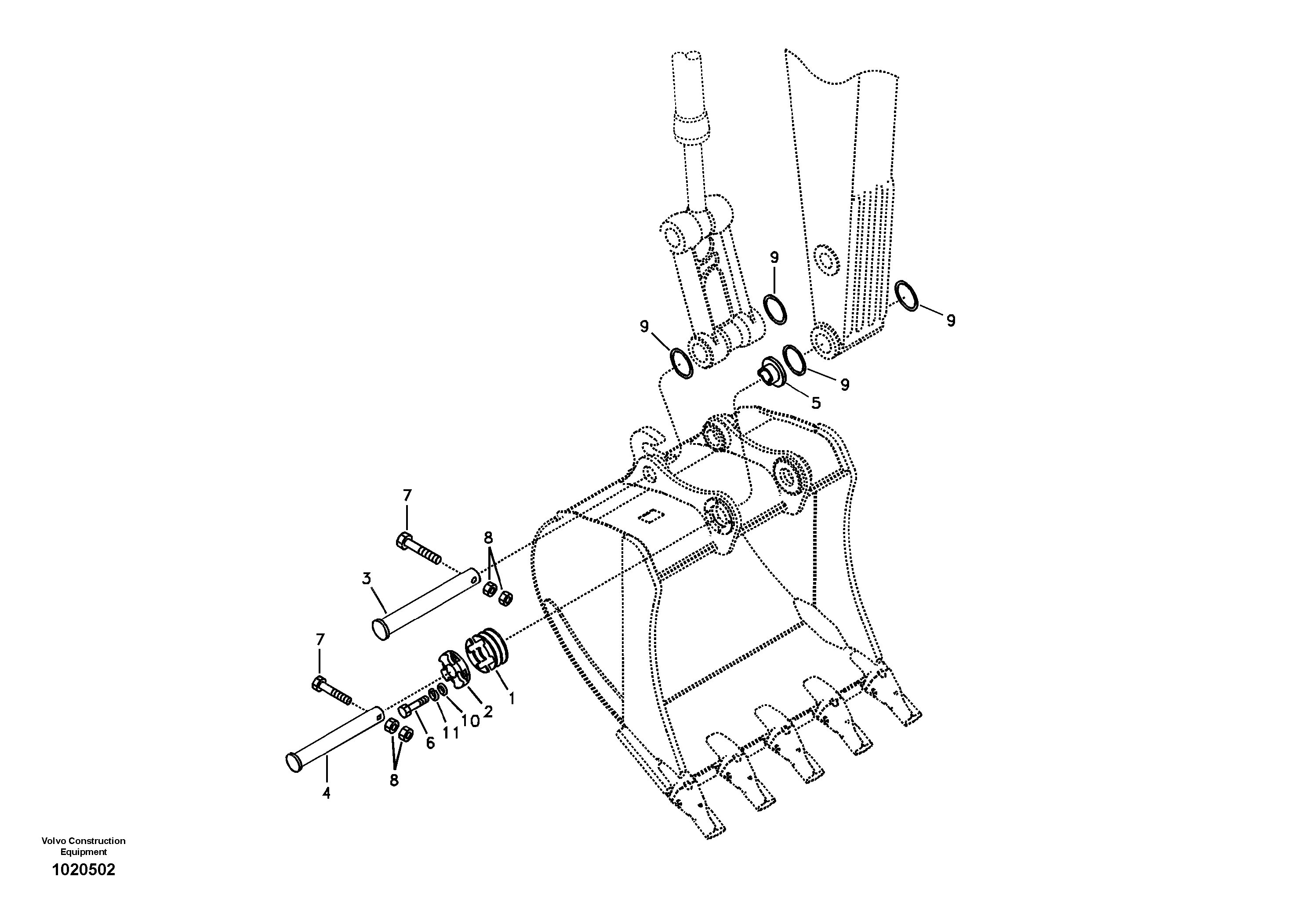 Схема запчастей Volvo EC210B - 61912 Links to bucket EC210B