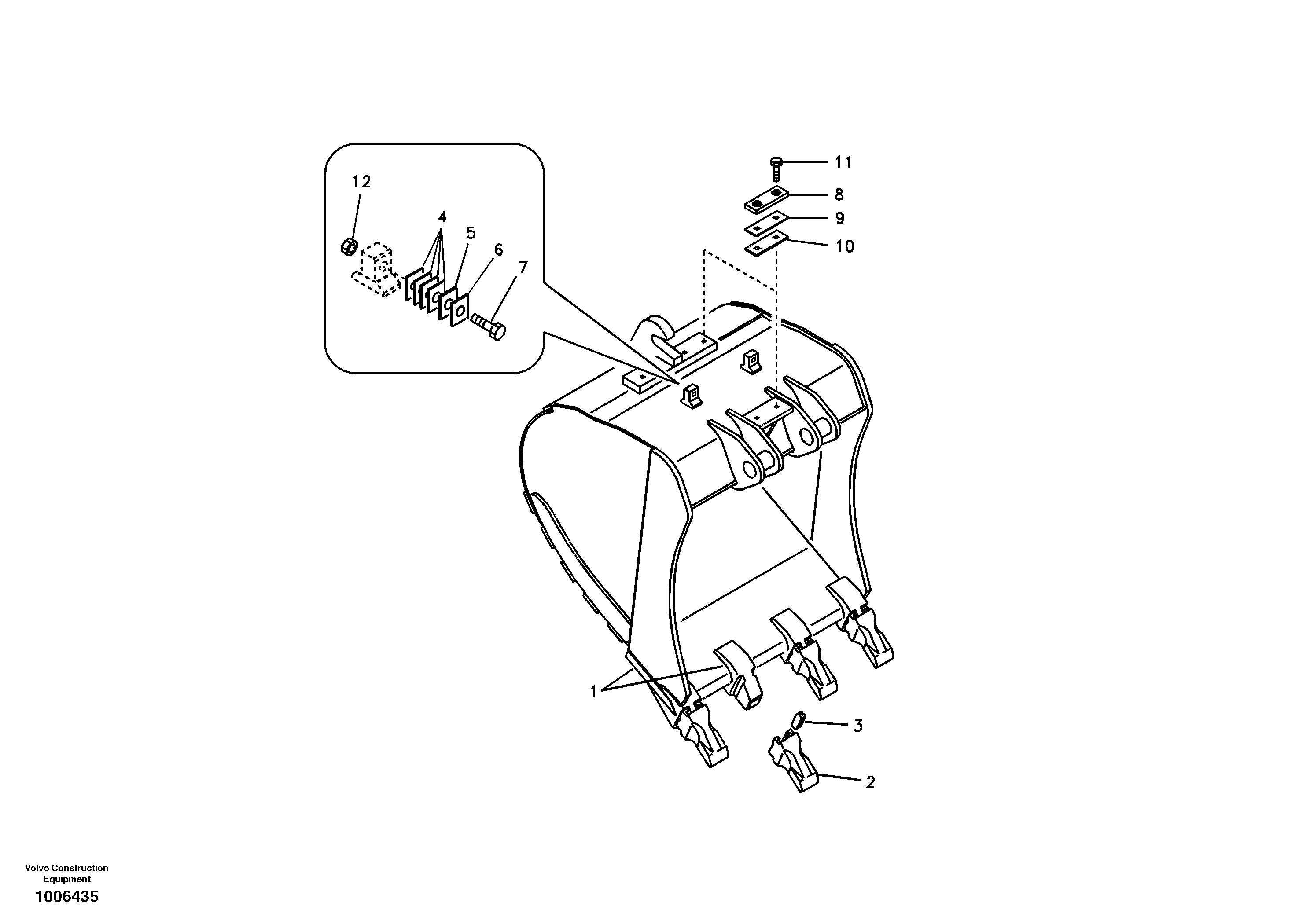 Схема запчастей Volvo EC210B - 61913 Buckets for Quickfit EC210B