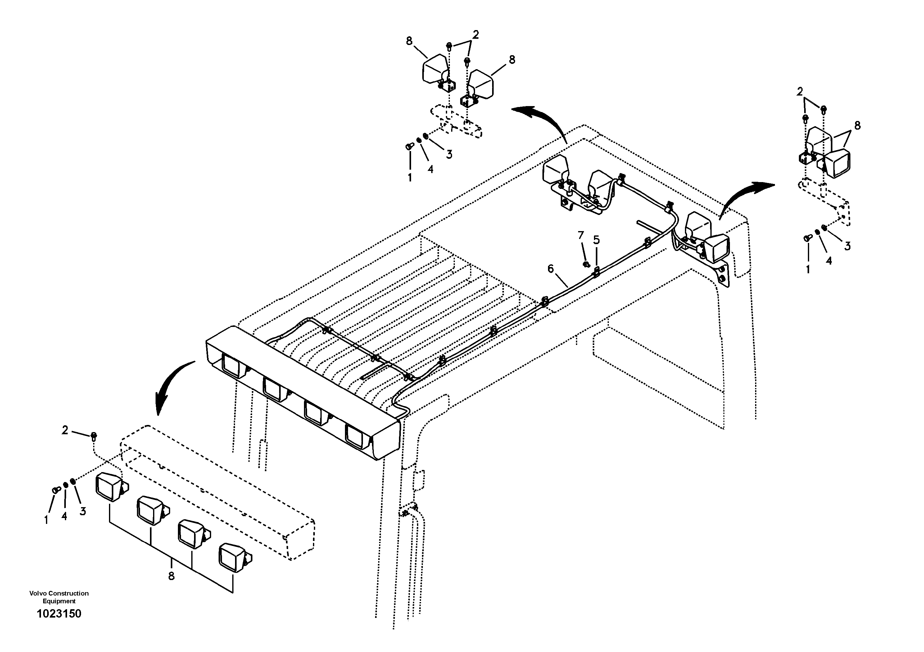 Схема запчастей Volvo EC210B - 31917 Work lights, extra EC210B APPENDIX FX FORESTRY VER