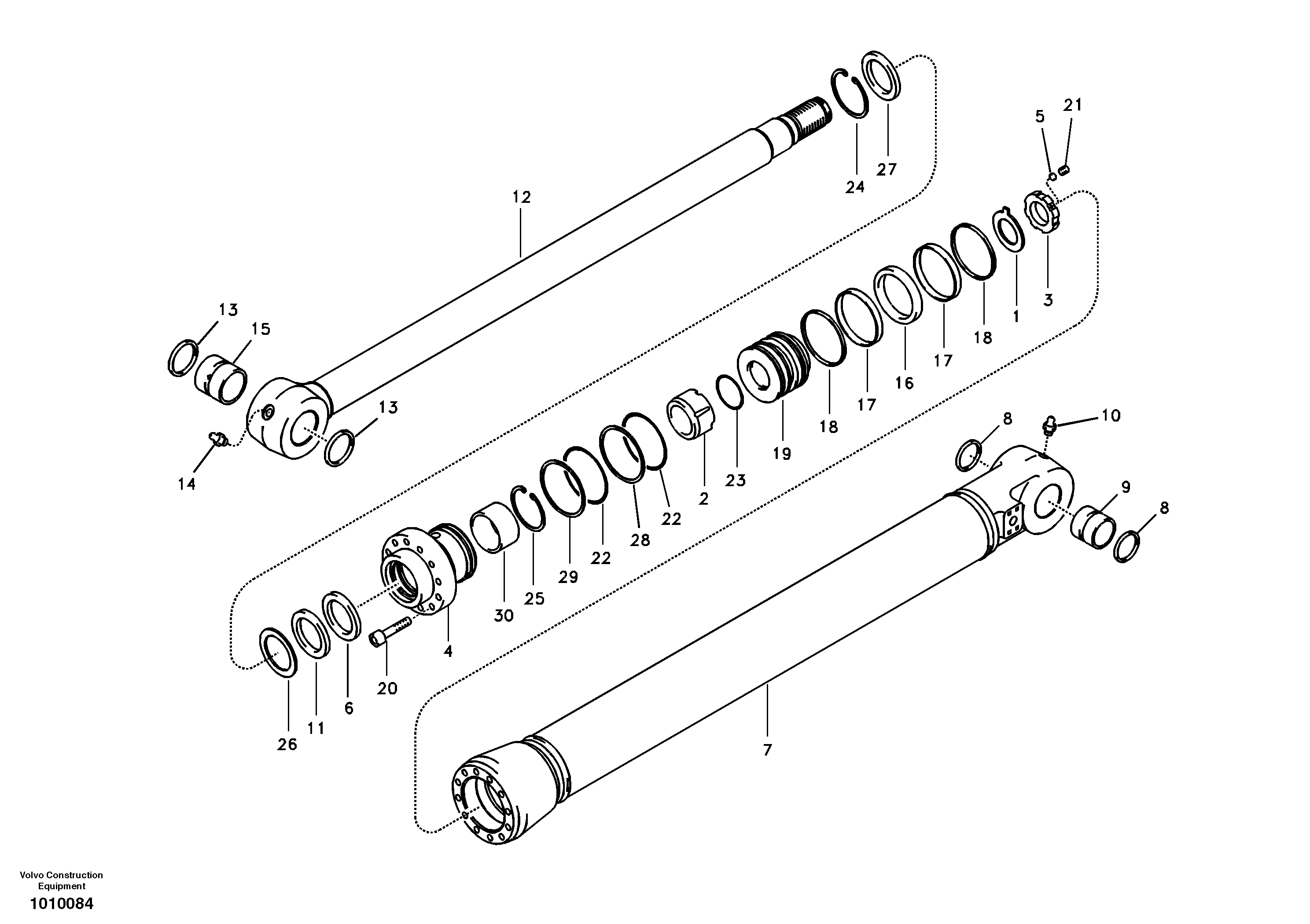 Схема запчастей Volvo EC210B - 95474 Цилиндр ковша EC210B