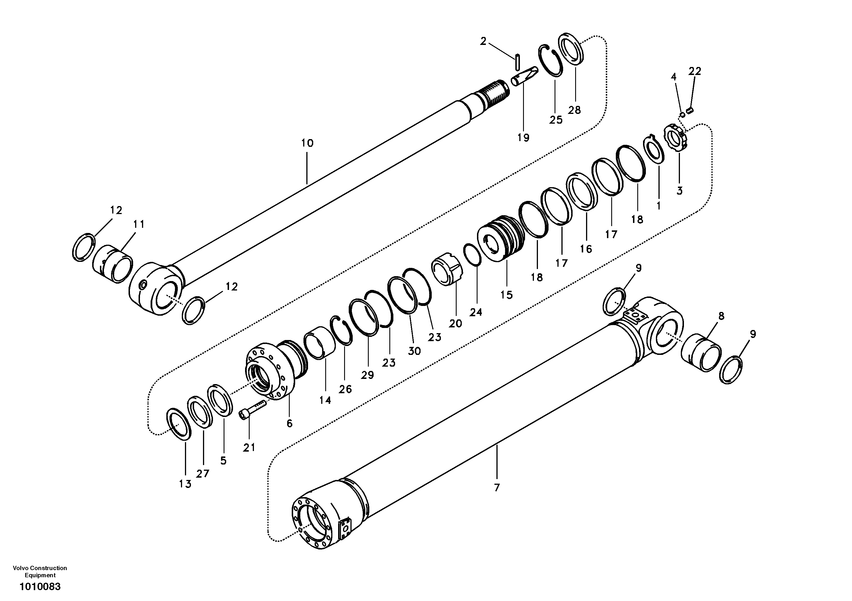 Схема запчастей Volvo EC210B - 96046 Dipper arm cylinder EC210B