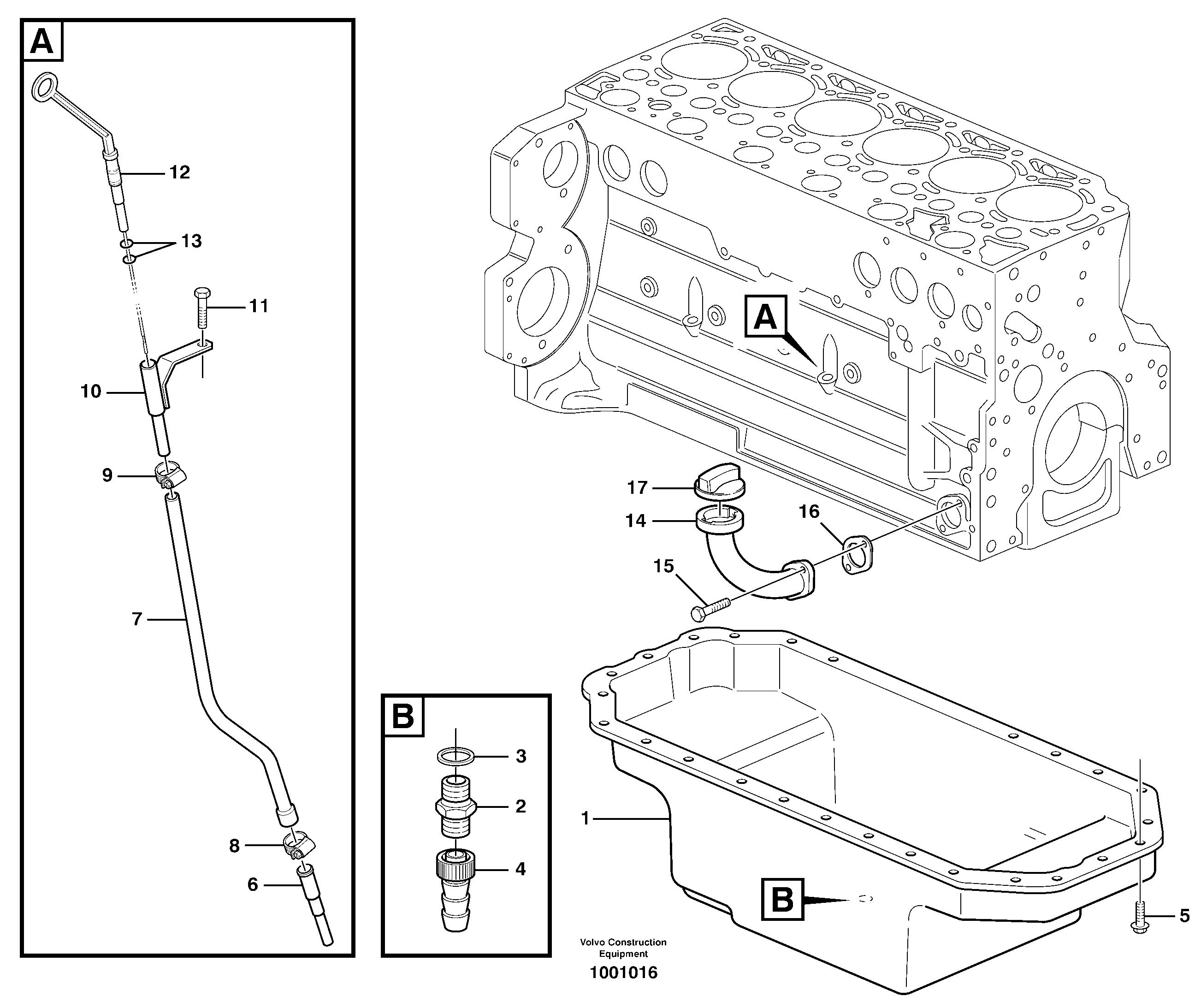 Схема запчастей Volvo EC210B - 34875 Oil sump EC210B