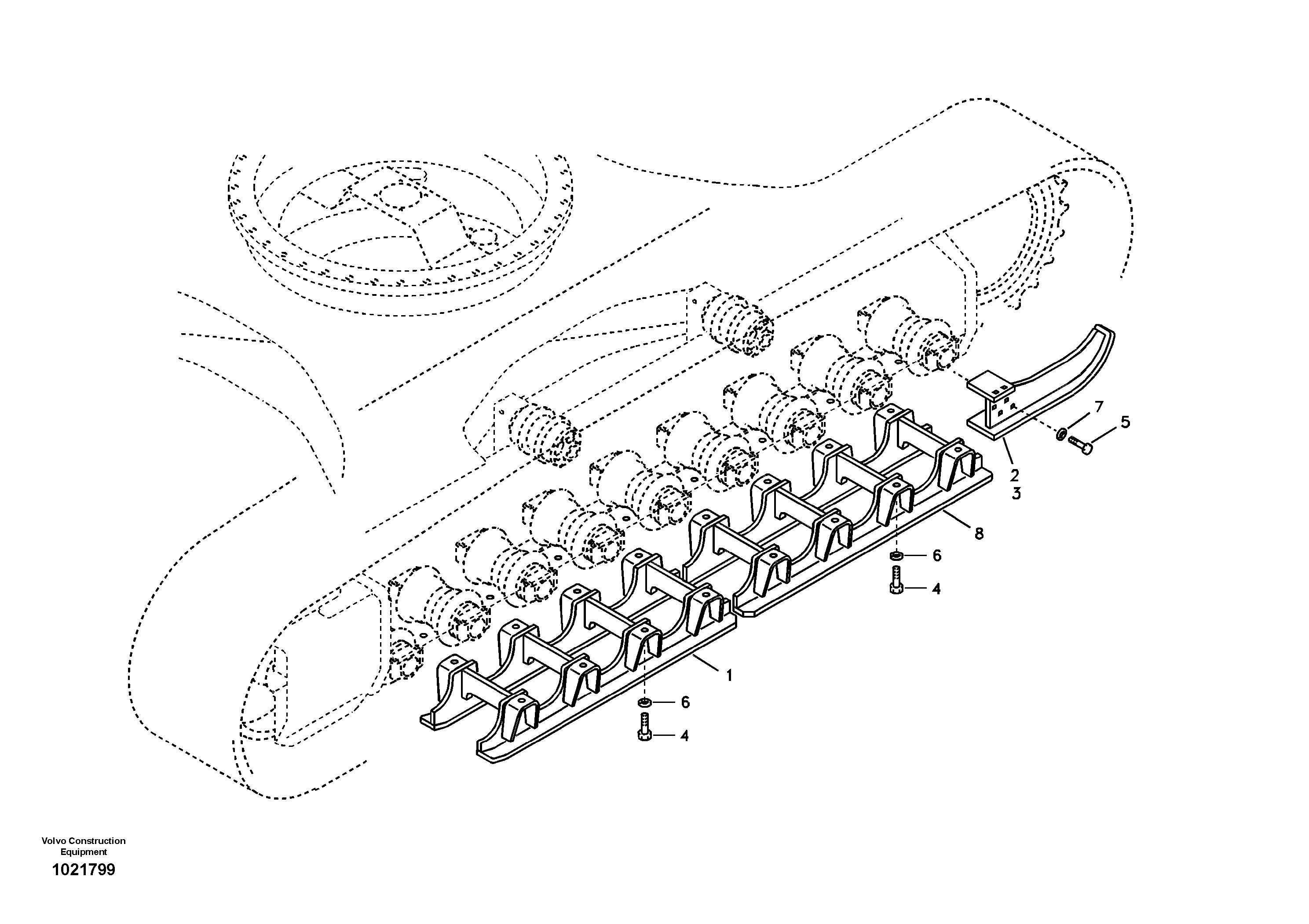 Схема запчастей Volvo EC210B - 9666 Undercarriage, track guards EC210B APPENDIX FX FORESTRY VER