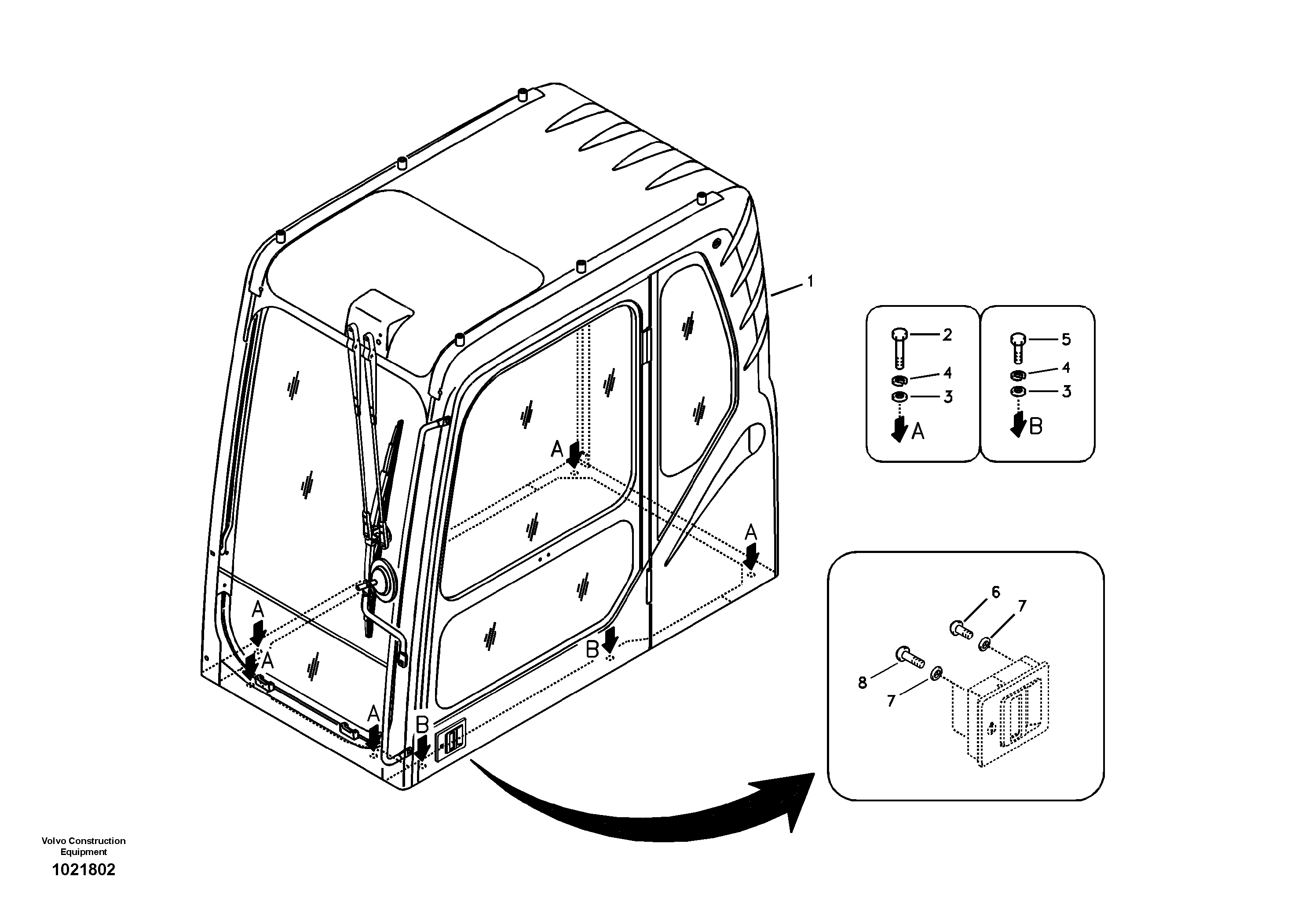 Схема запчастей Volvo EC210B - 14210 Cab mount EC210B APPENDIX FX FORESTRY VER