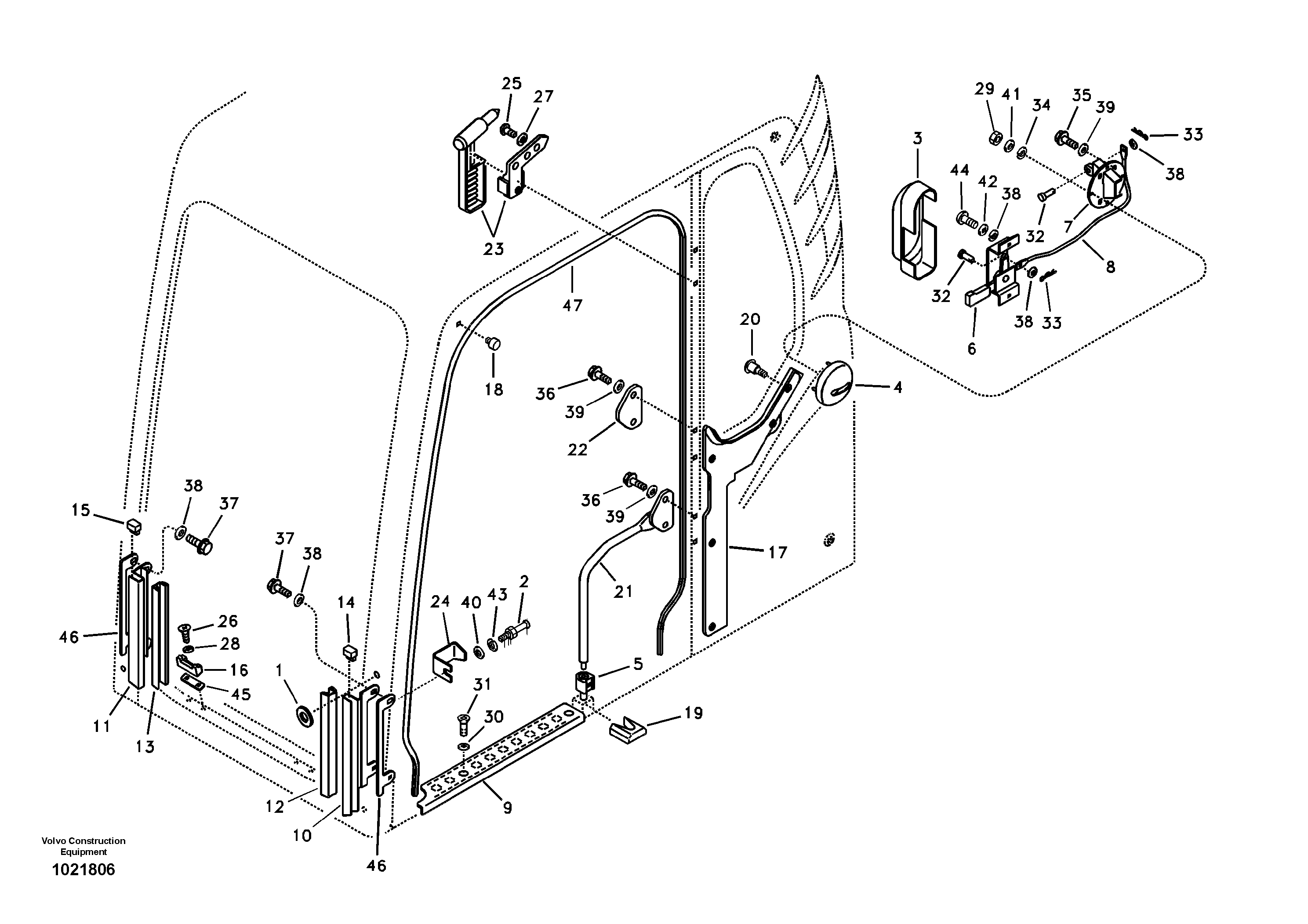 Схема запчастей Volvo EC210B - 21882 Operators cab EC210B APPENDIX FX FORESTRY VER