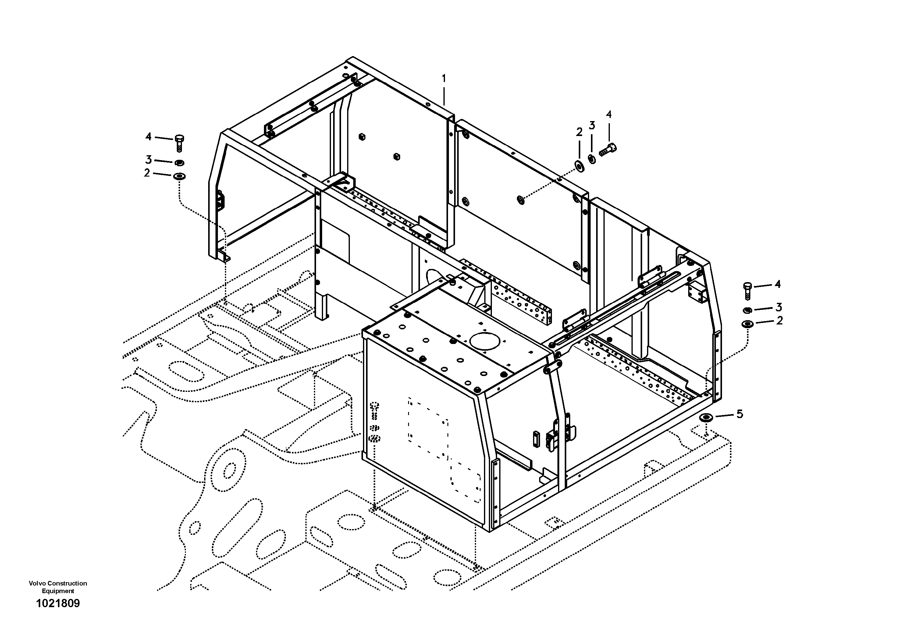 Схема запчастей Volvo EC210B - 1028 Cowl frame EC210B APPENDIX FX FORESTRY VER