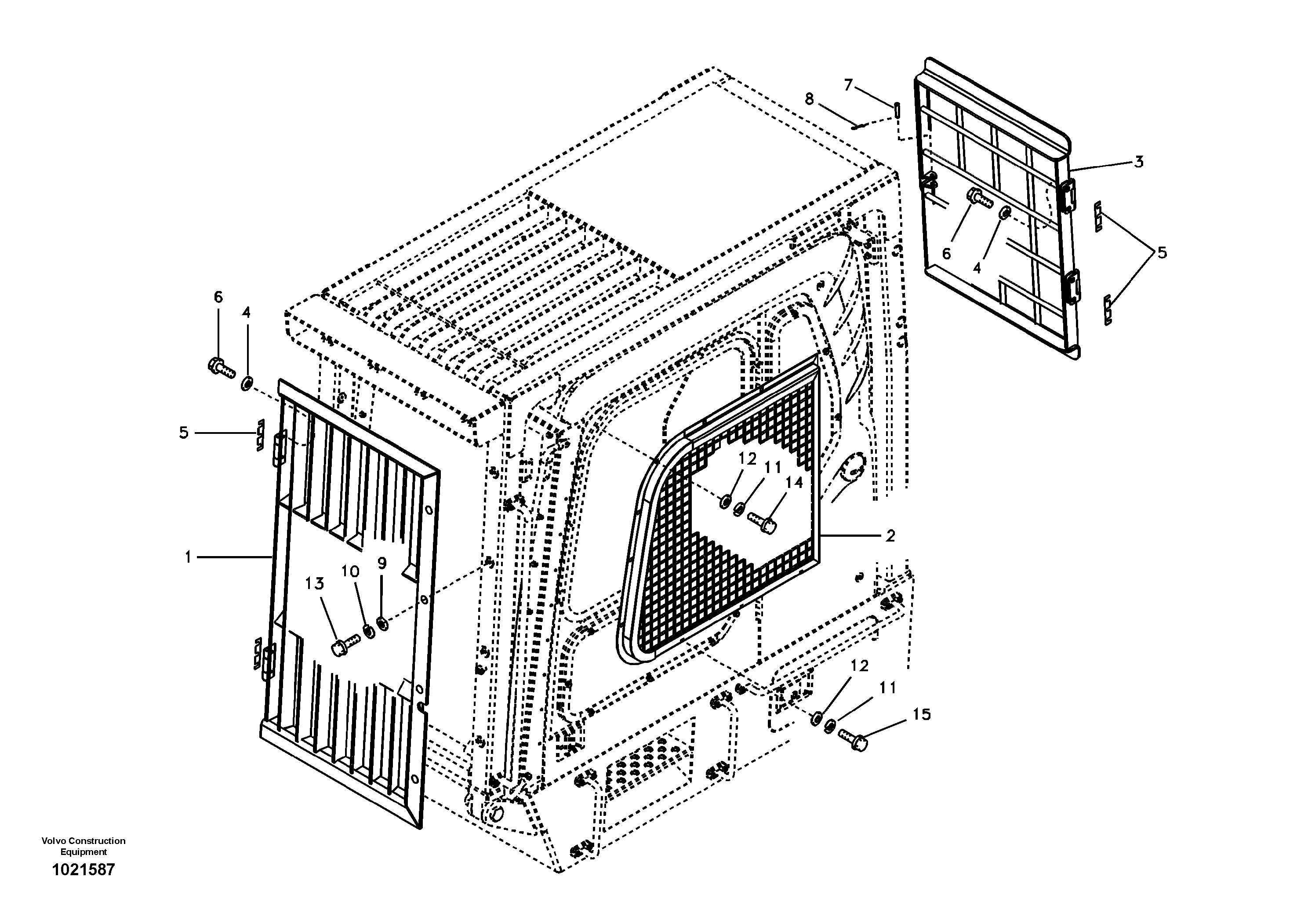 Схема запчастей Volvo EC210B - 7783 Falling object guards EC210B APPENDIX FX FORESTRY VER