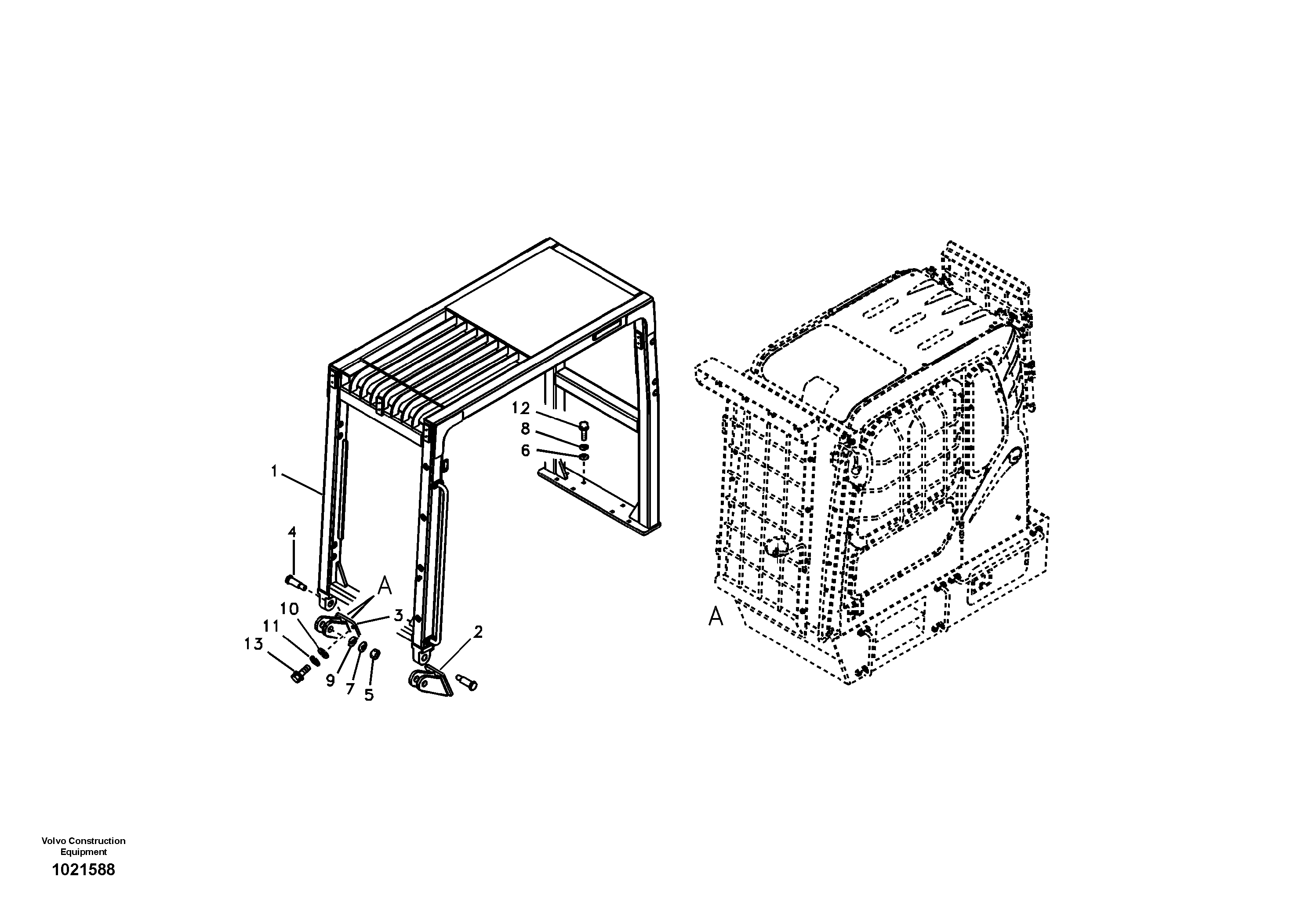 Схема запчастей Volvo EC210B - 7784 Falling object guards EC210B APPENDIX FX FORESTRY VER