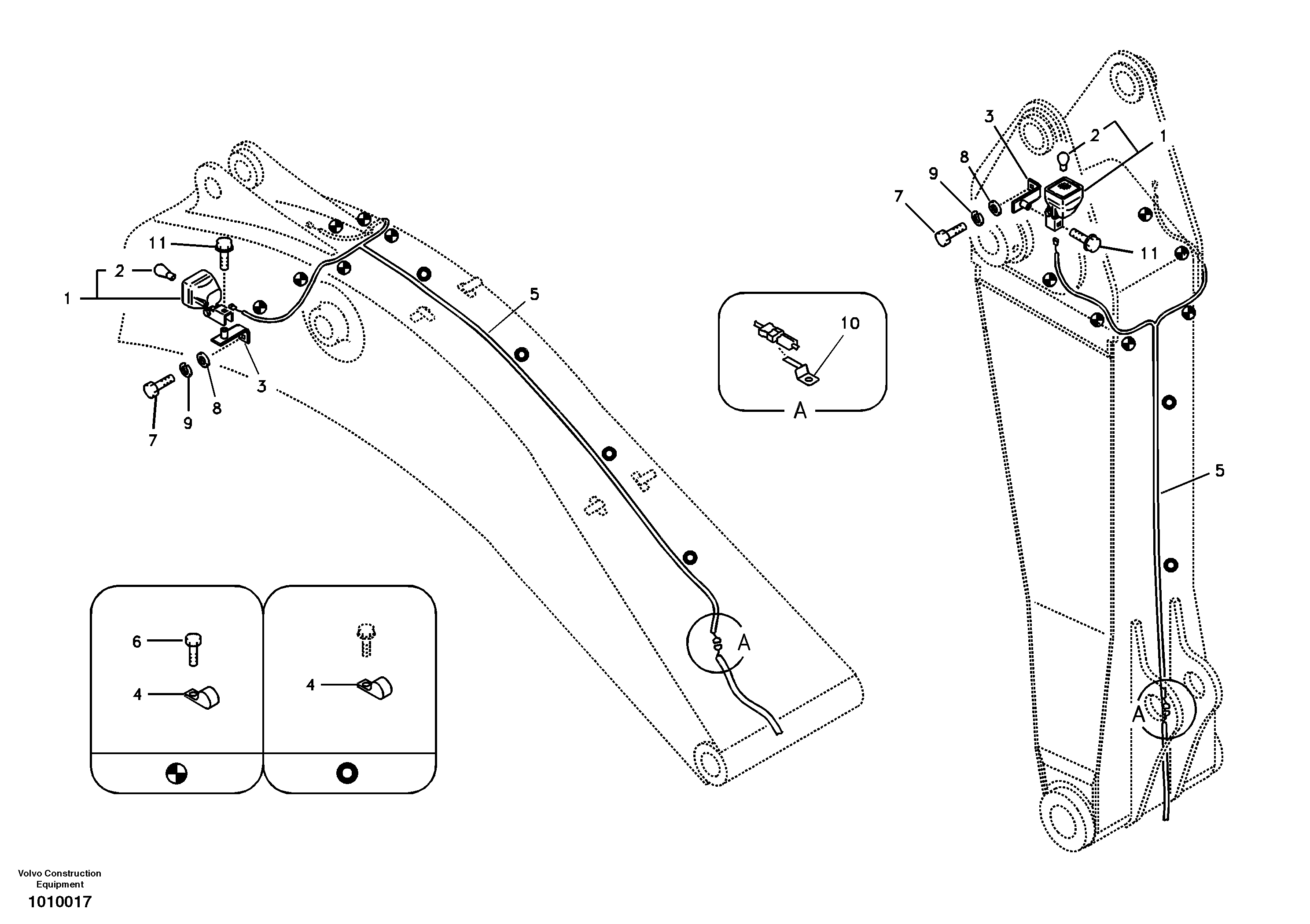 Схема запчастей Volvo EC210B - 1346 Working lamp on boom EC210B