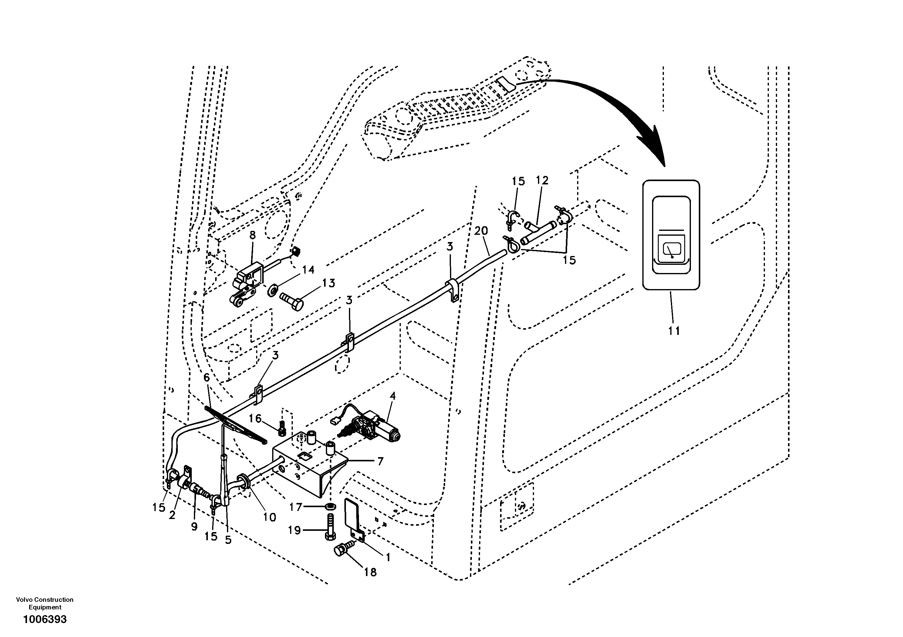 Схема запчастей Volvo EC210B - 59041 Lower wiper EC210B