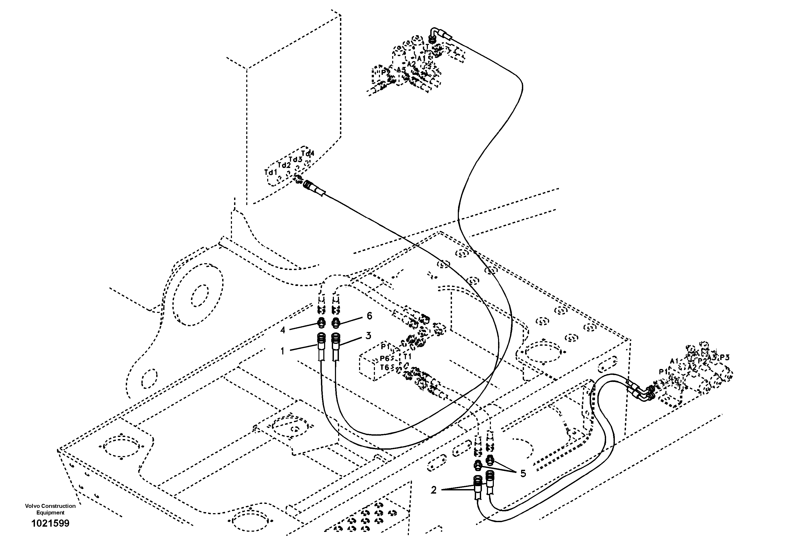 Схема запчастей Volvo EC210B - 7490 Servo system, control valve to solenoid valve EC210B APPENDIX FX FORESTRY VER