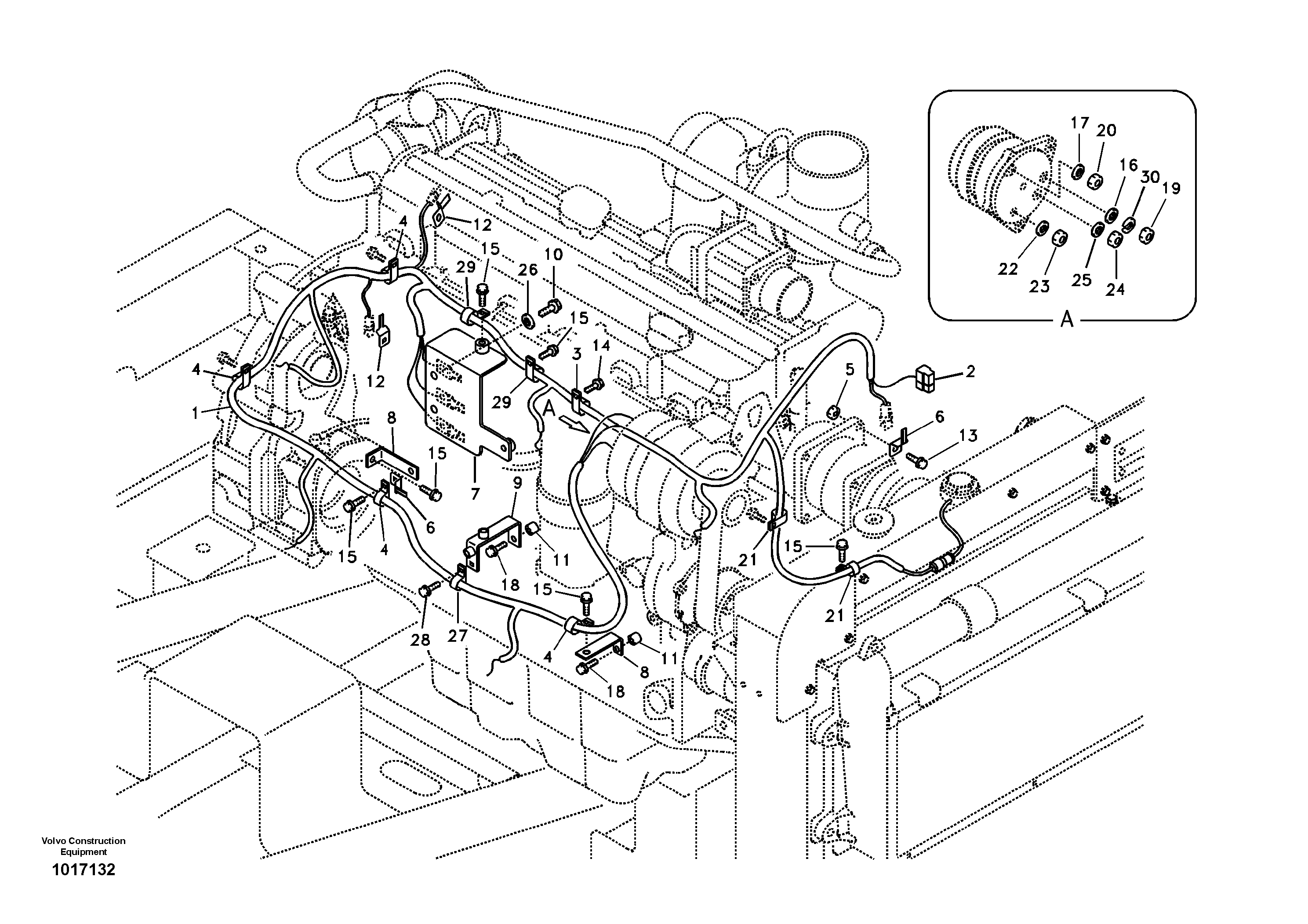 Схема запчастей Volvo EC210B - 64418 Cable harness, engine EC210B