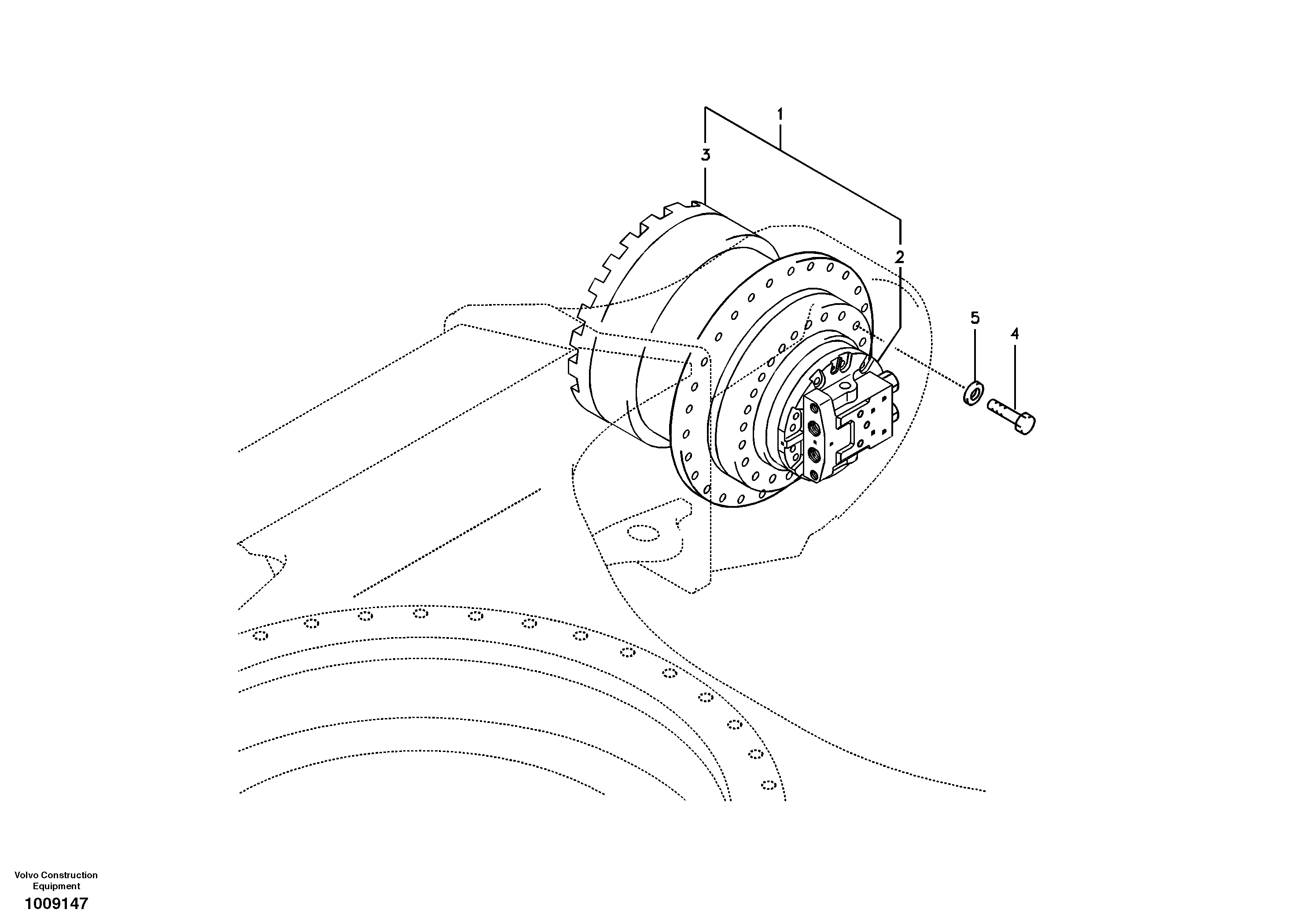 Схема запчастей Volvo EC210B - 53688 Travel motor with mounting parts EC210B