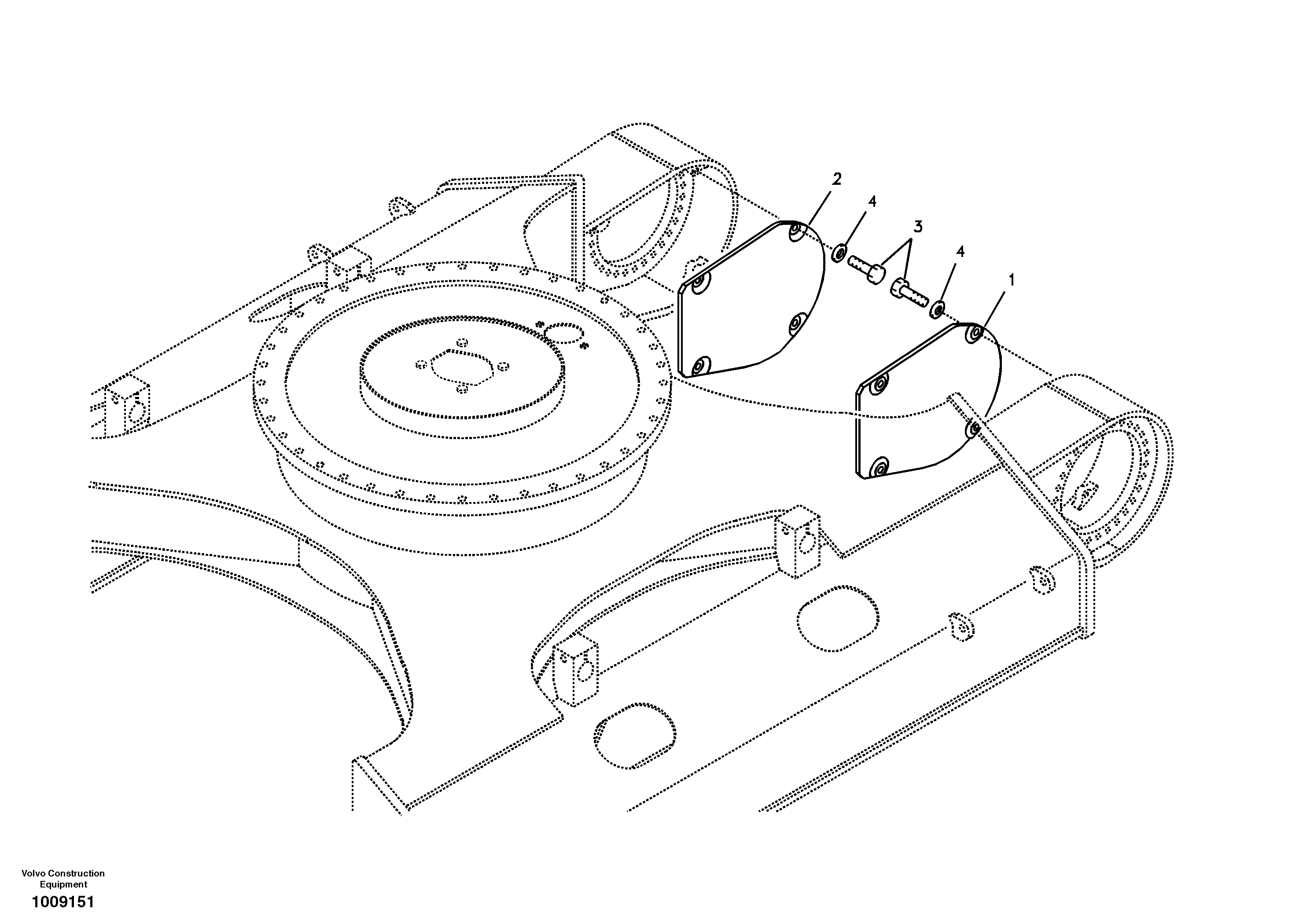 Схема запчастей Volvo EC210B - 4164 Protective plate for travel motor EC210B