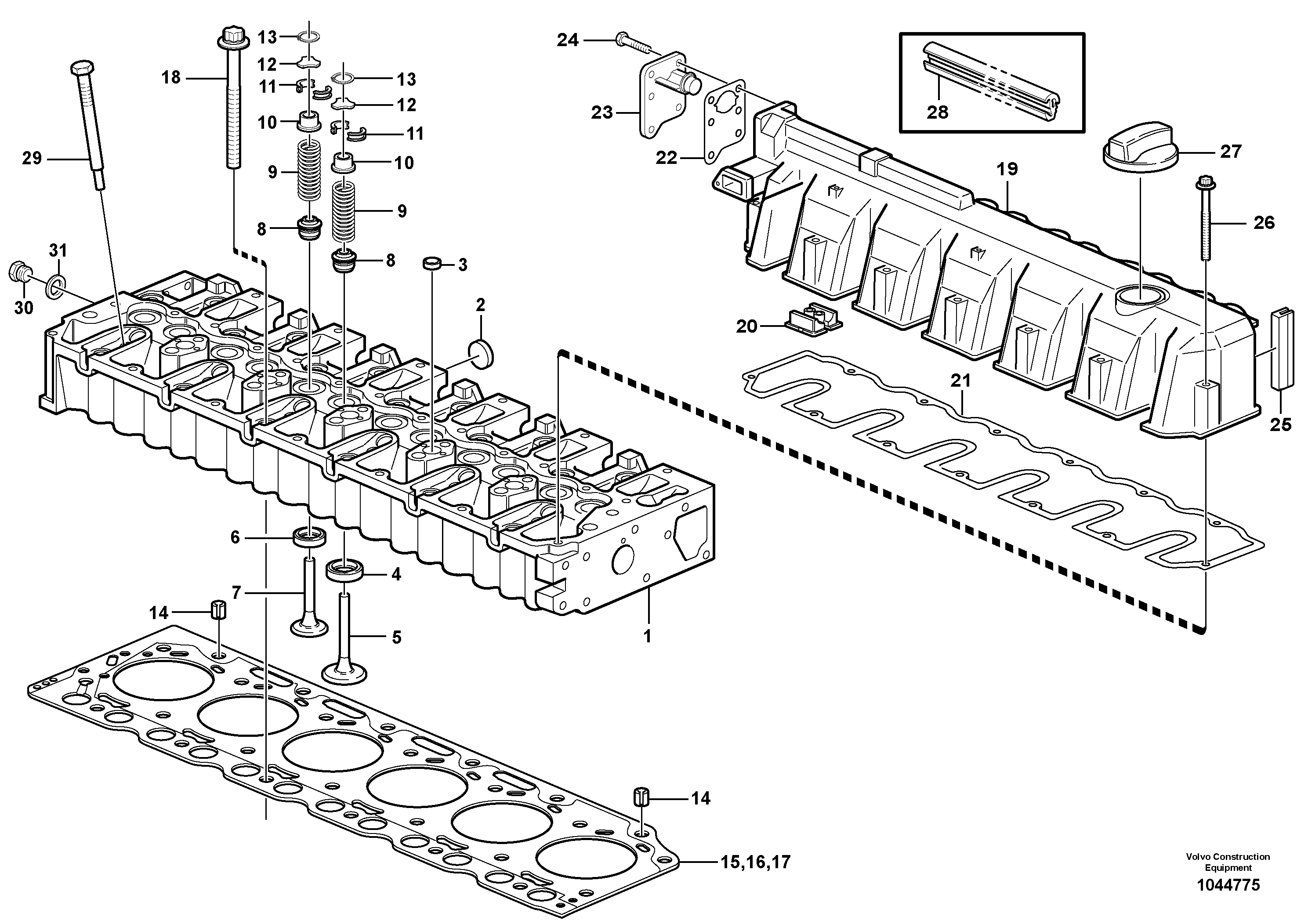 Схема запчастей Volvo EC210B - 88069 Головка блока цилиндров EC210B PRIME S/N 70001-/80001- 35001-