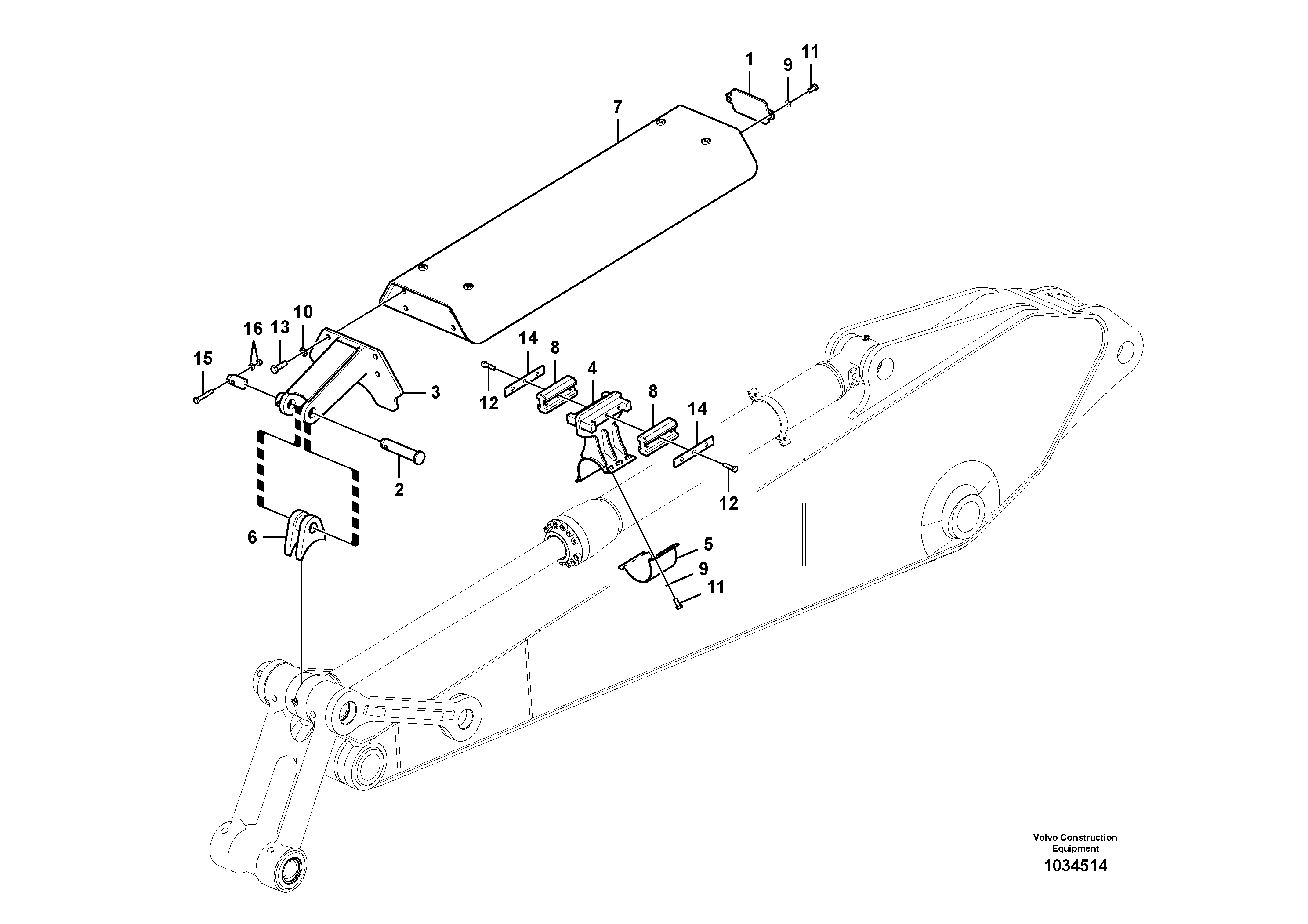 Схема запчастей Volvo EC210B - 64698 Protecting plate EC210B