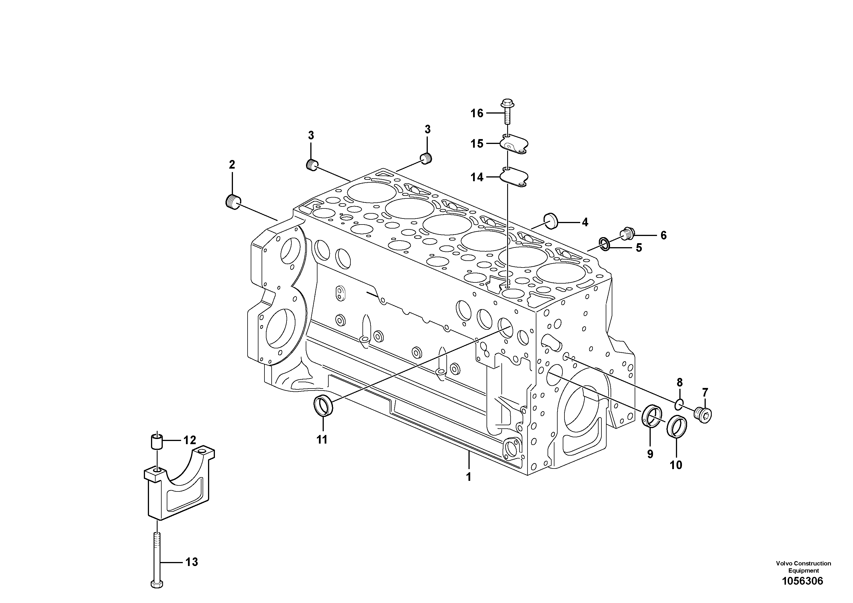 Схема запчастей Volvo EC210B - 95487 Блок цилиндров EC210B PRIME S/N 70001-/80001- 35001-