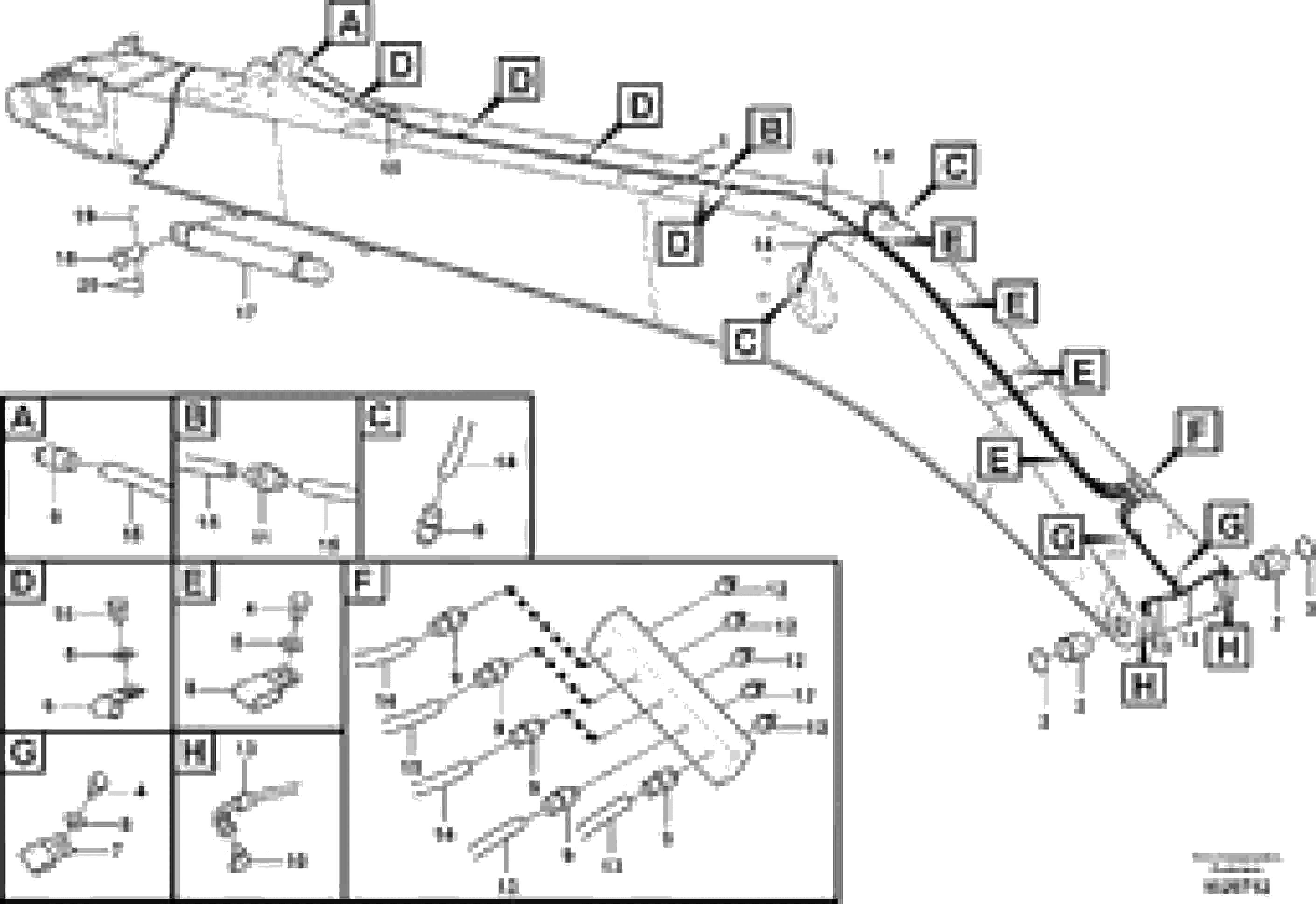 Схема запчастей Volvo EC210B - 94689 Boom and grease piping, long reach EC210B PRIME S/N 70001-/80001- 35001-