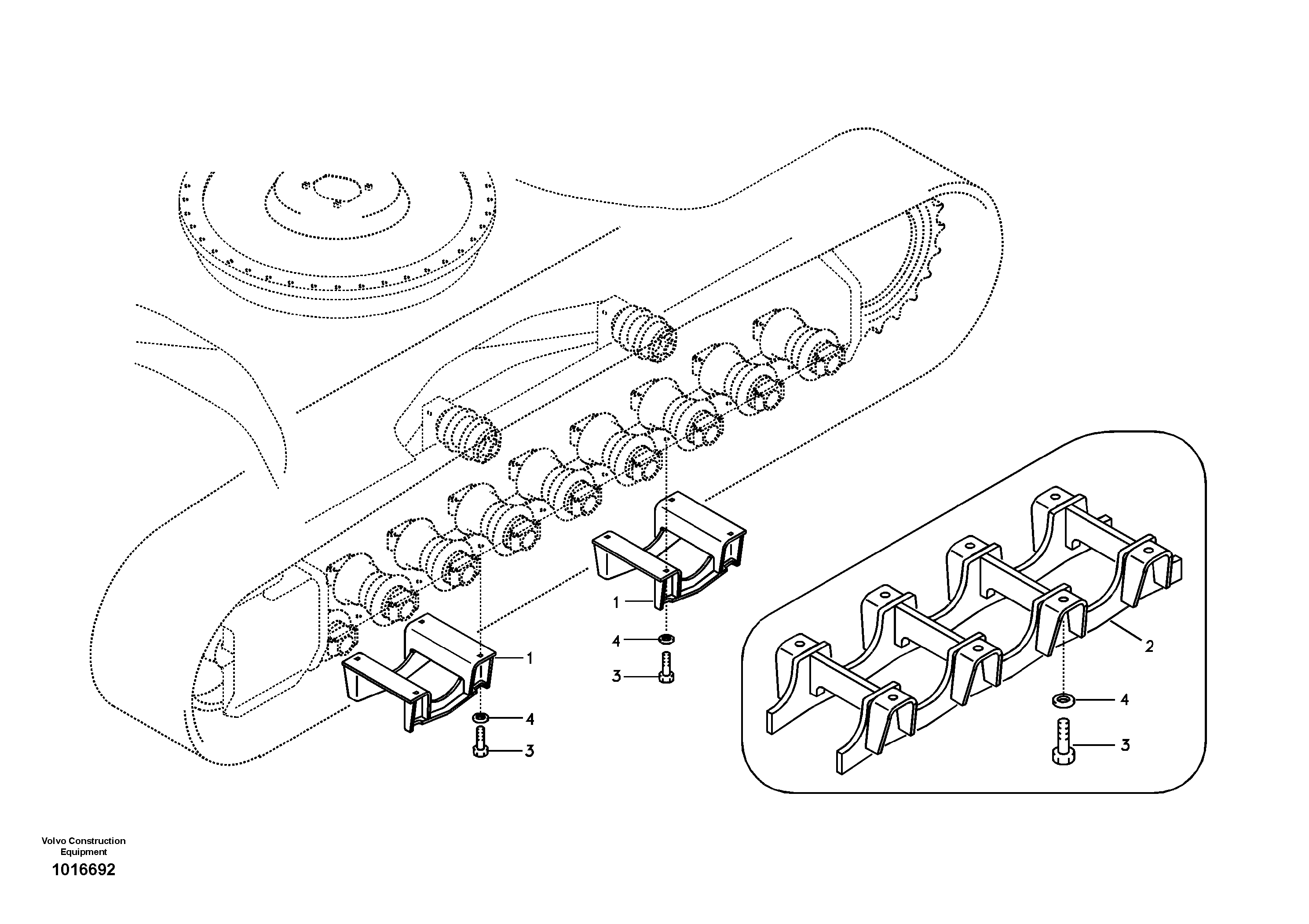 Схема запчастей Volvo EC210B - 81549 Undercarriage, track guards EC210B