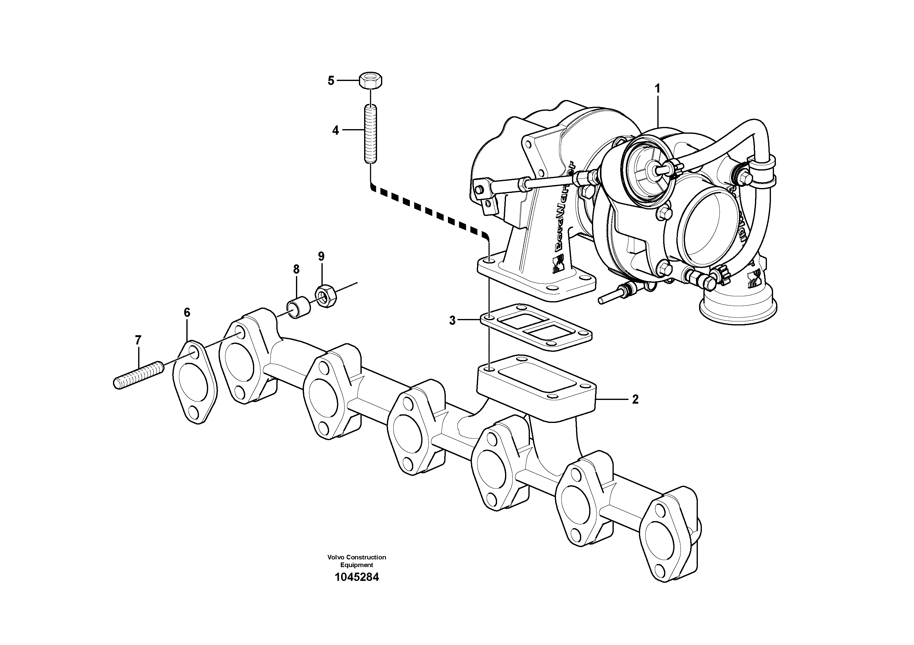 Схема запчастей Volvo EC210B - 92112 Коллектор (труба) выпускной EC210B PRIME S/N 70001-/80001- 35001-