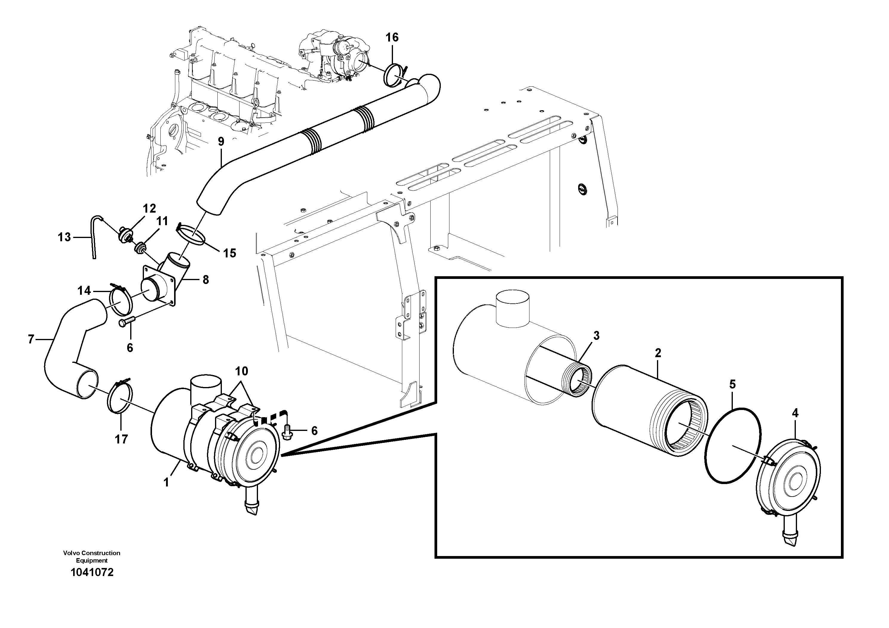 Схема запчастей Volvo EC210B - 87748 Система впуска EC210B PRIME S/N 70001-/80001- 35001-