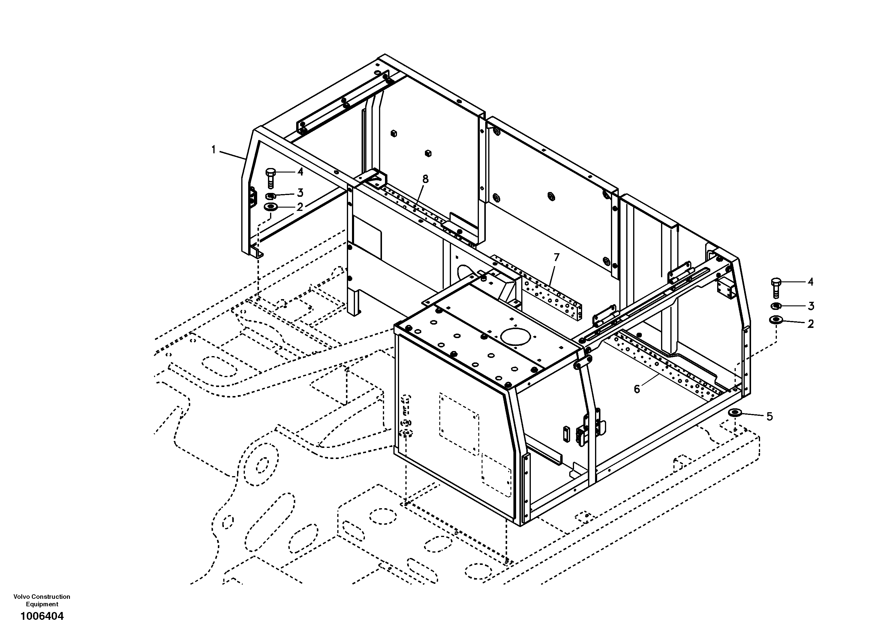 Схема запчастей Volvo EC210B - 58988 Cowl frame EC210B