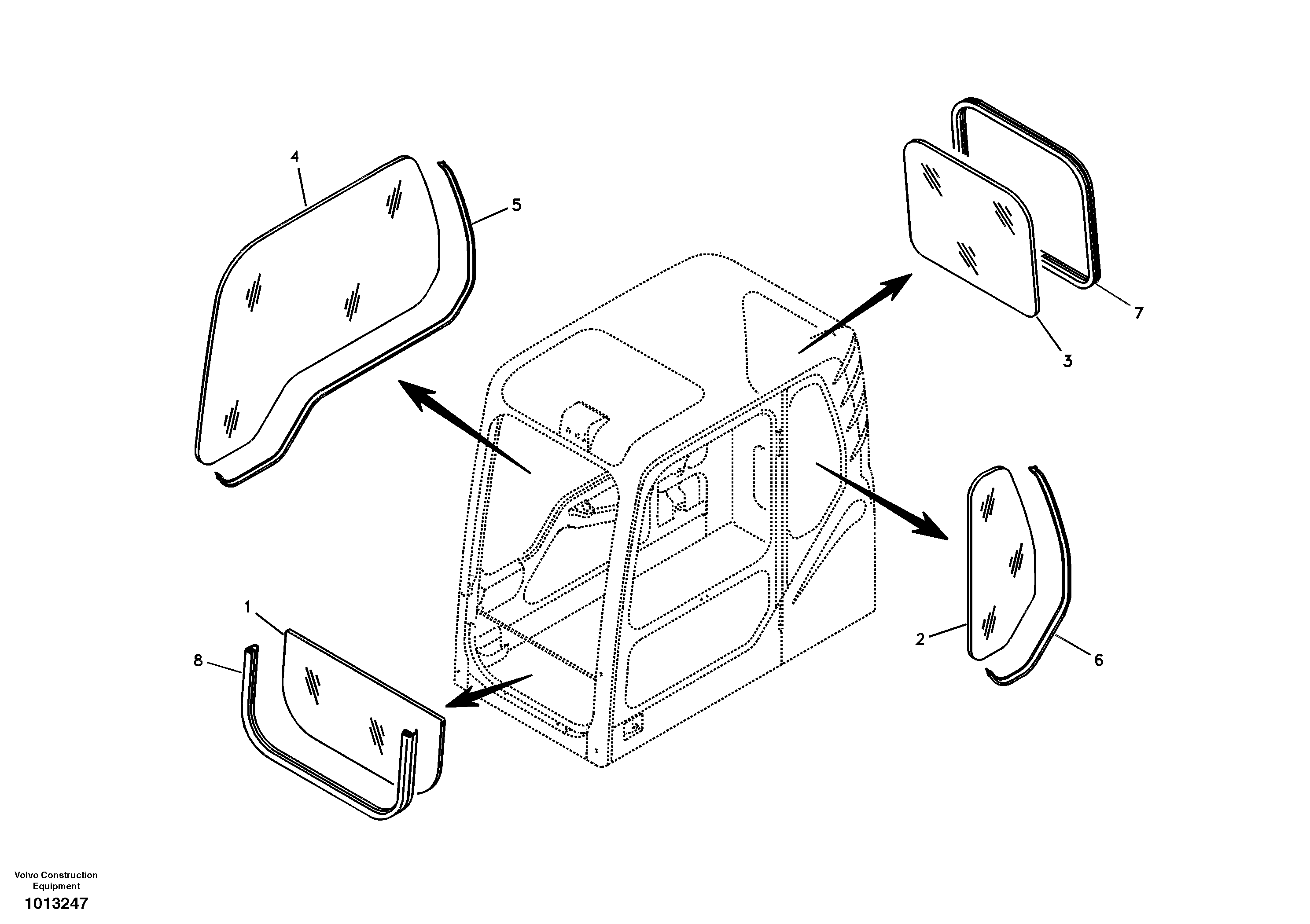 Схема запчастей Volvo EC210B - 23430 Windows EC210B