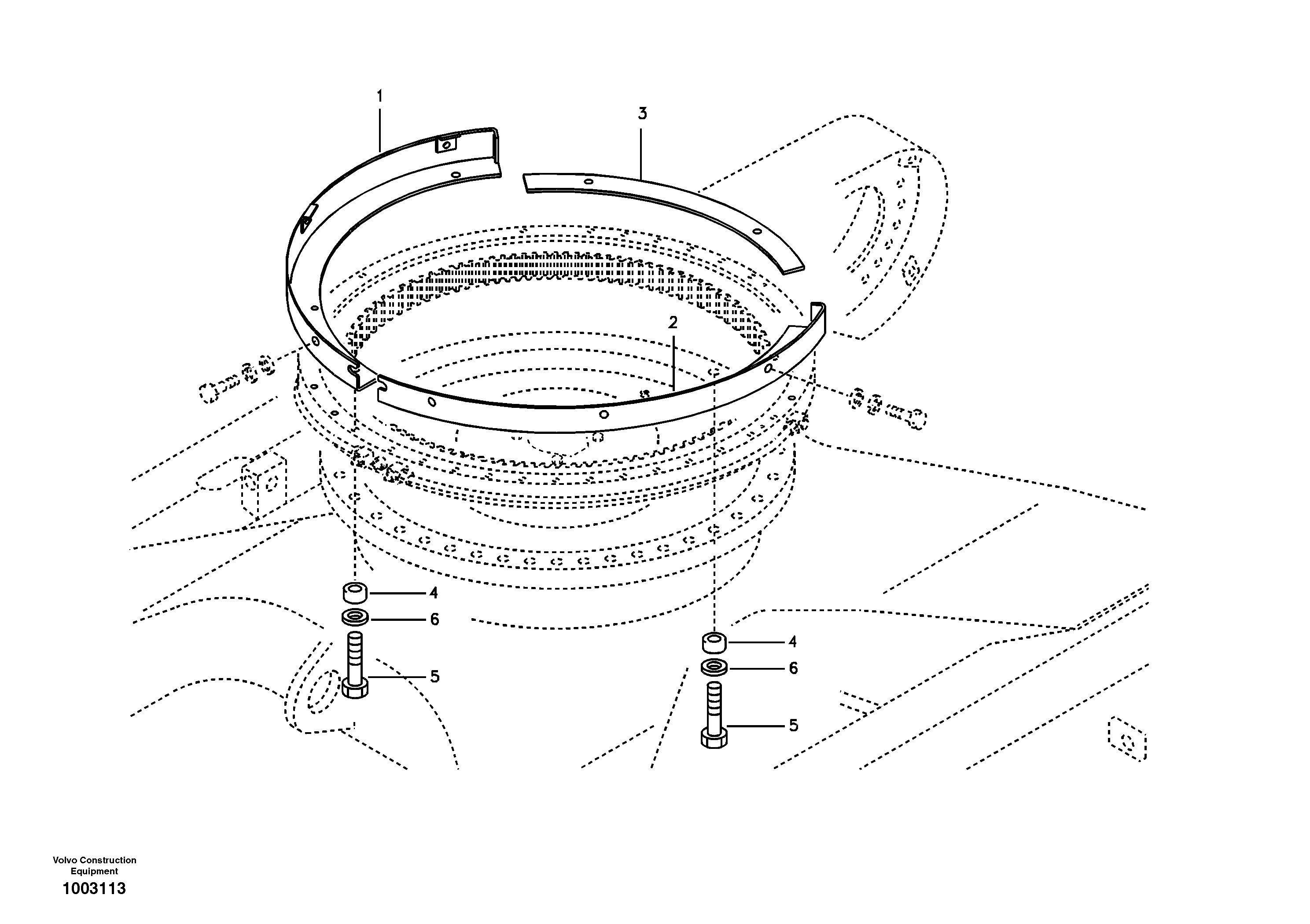 Схема запчастей Volvo EC210B - 44742 Cover, Swing gear EC210B APPENDIX FORESTRY VERSION