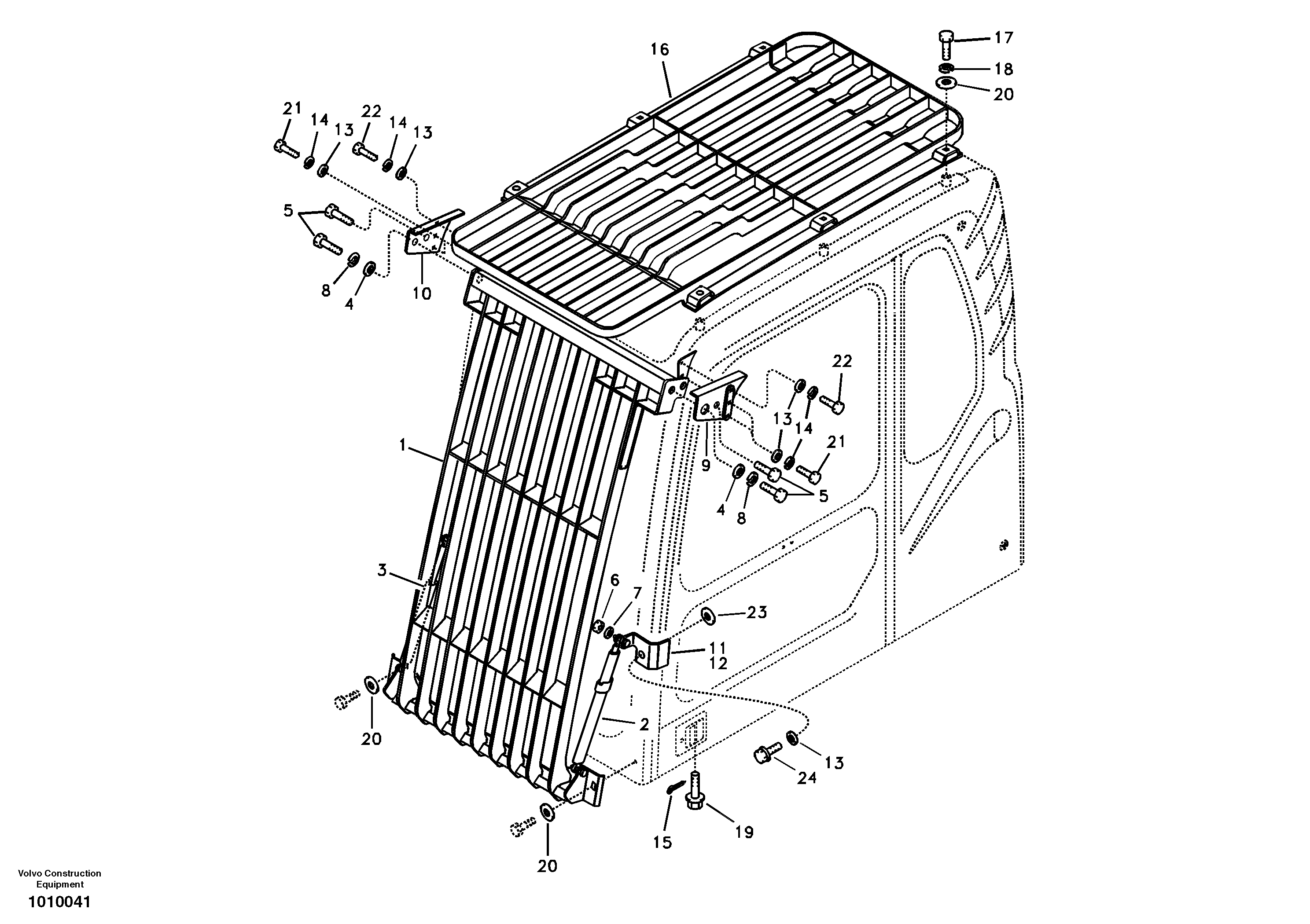 Схема запчастей Volvo EC210B - 32805 Falling object guards EC210B