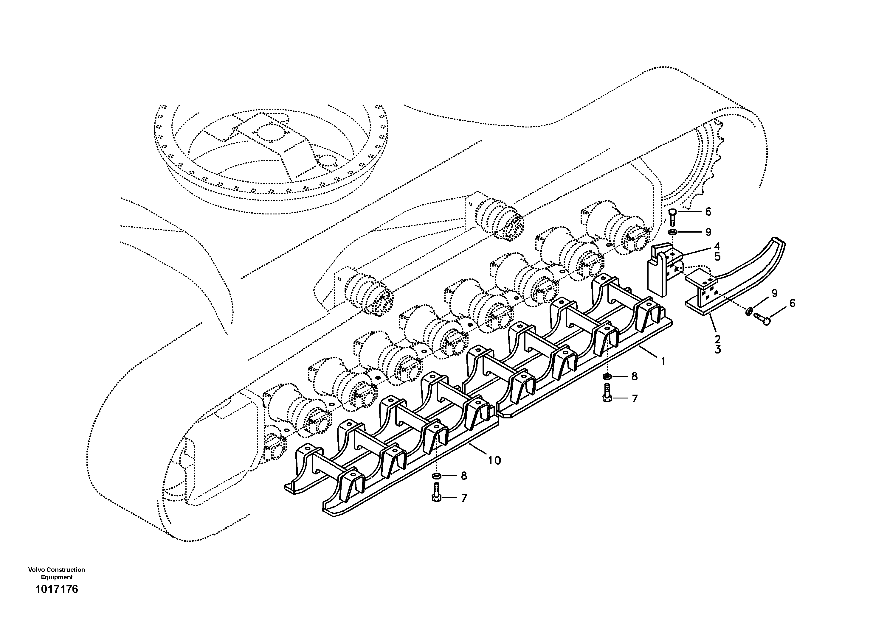 Схема запчастей Volvo EC210B - 41142 Undercarriage, track guards EC210B APPENDIX FORESTRY VERSION