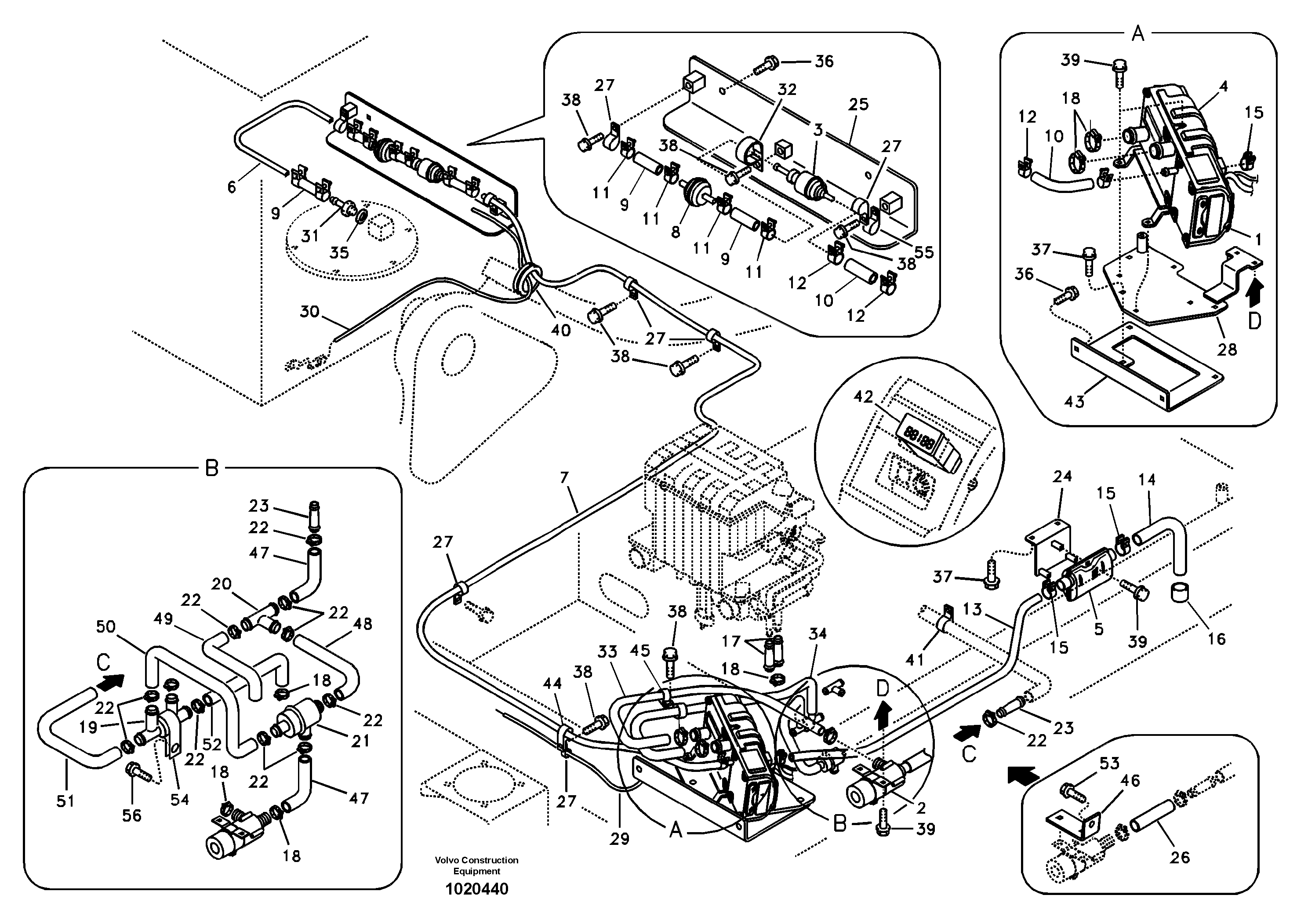 Схема запчастей Volvo EC210B - 51454 Auxiliary Heater EC210B