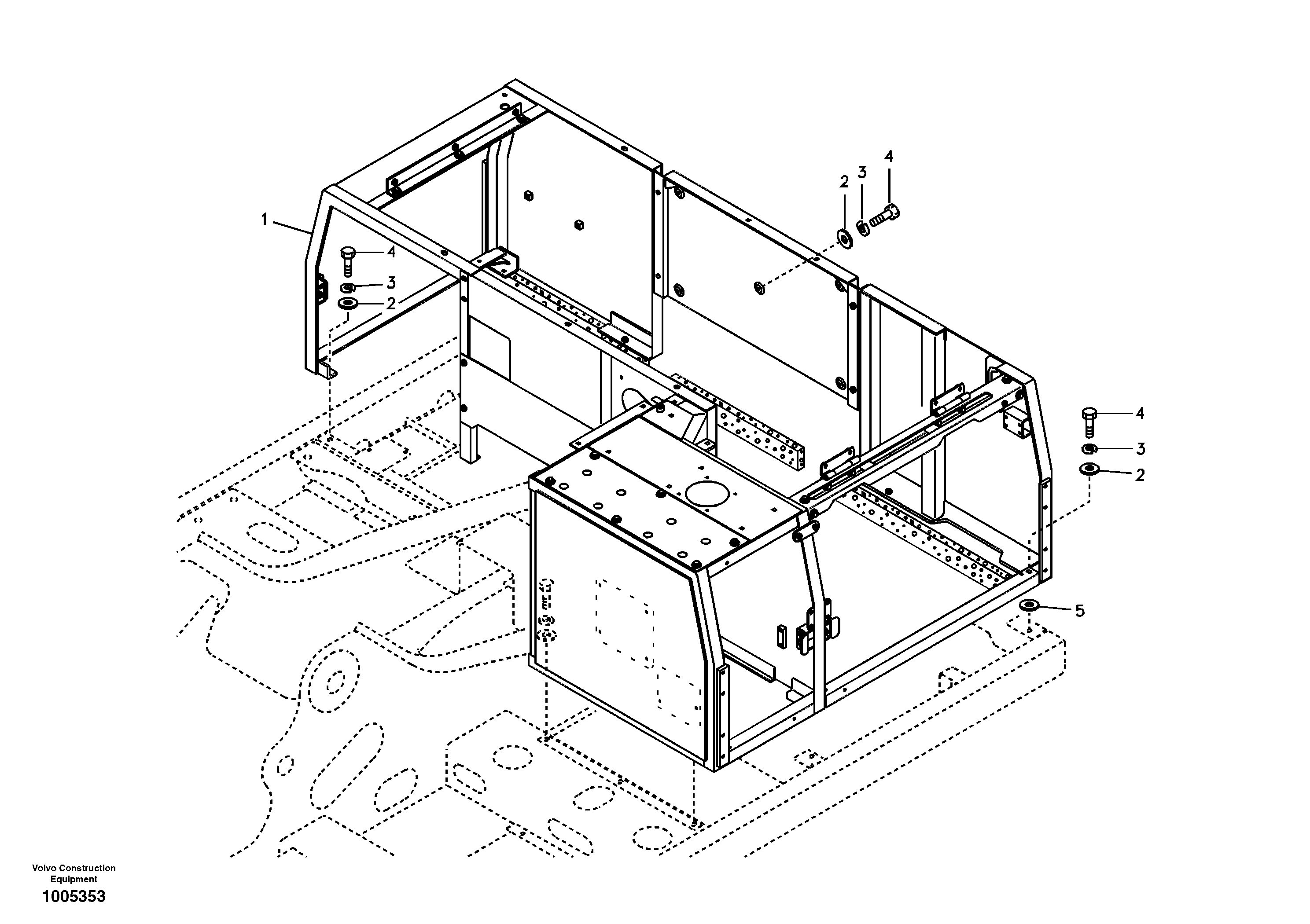 Схема запчастей Volvo EC210B - 37725 Cowl frame EC210B APPENDIX FORESTRY VERSION