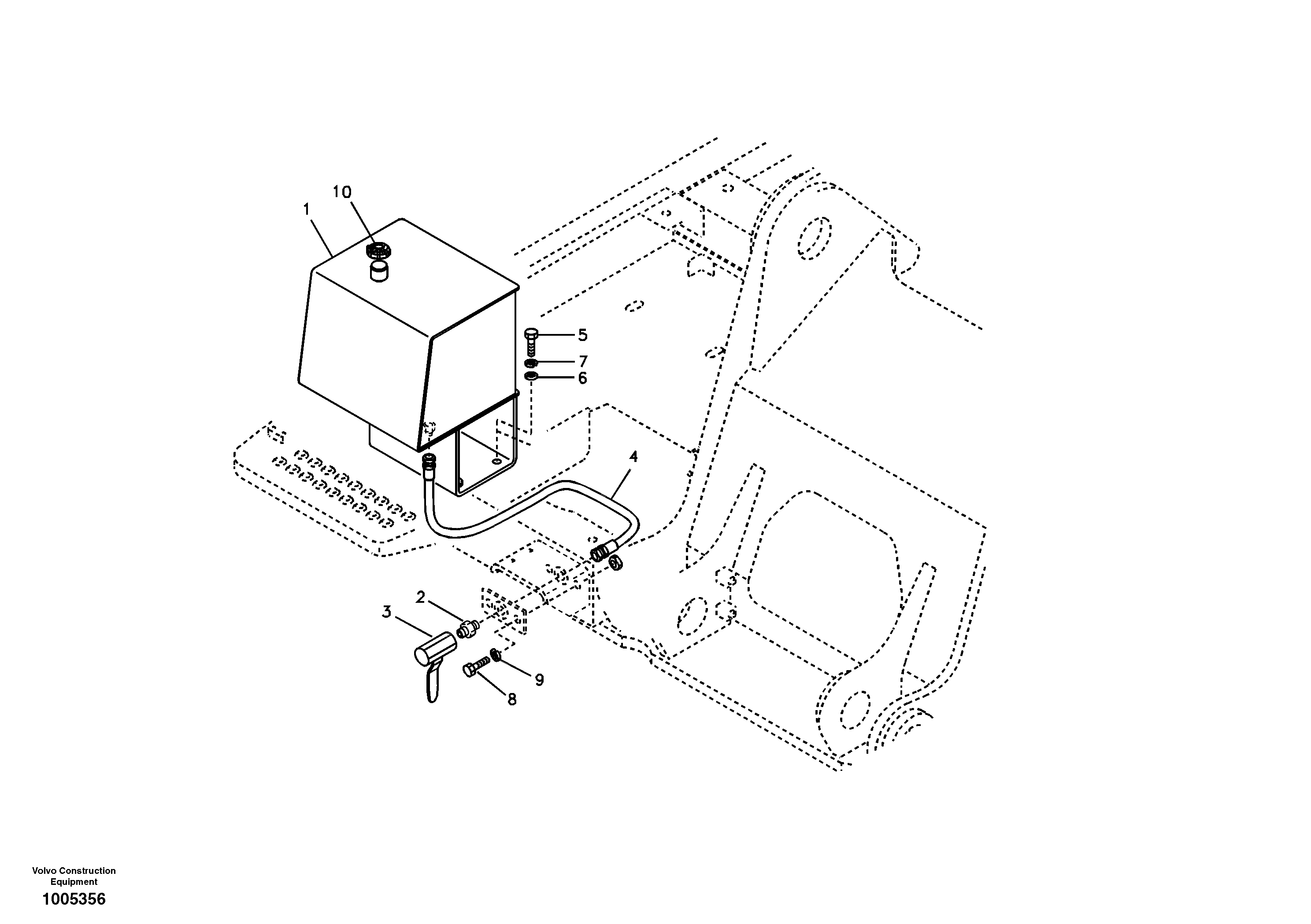 Схема запчастей Volvo EC210B - 45105 Water tank, Forestry EC210B APPENDIX FORESTRY VERSION