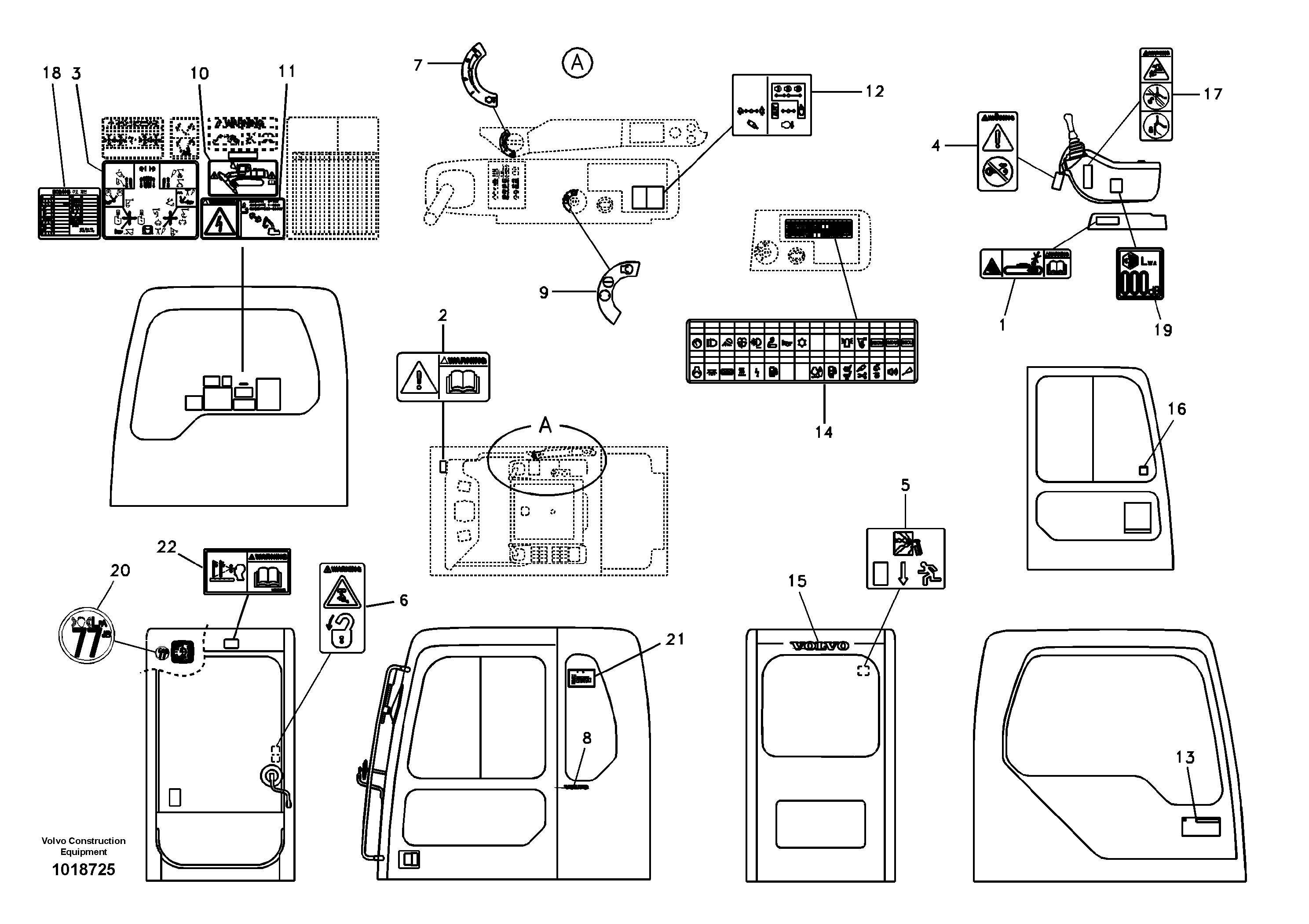 Схема запчастей Volvo EC240B - 57535 Decal, inner location EC240B