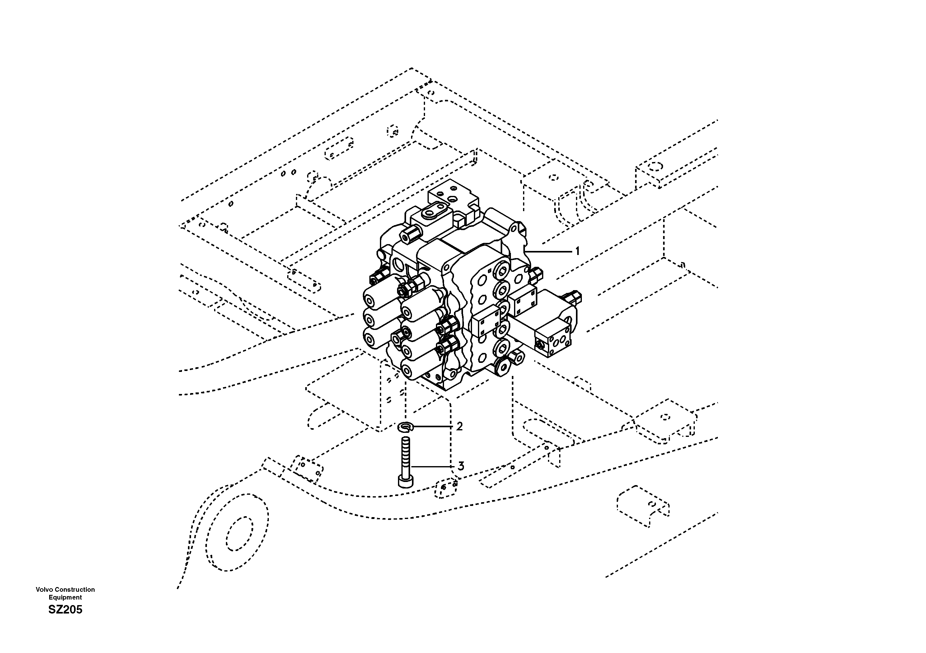 Схема запчастей Volvo EC240B - 20748 Control valve with fitting parts EC240B