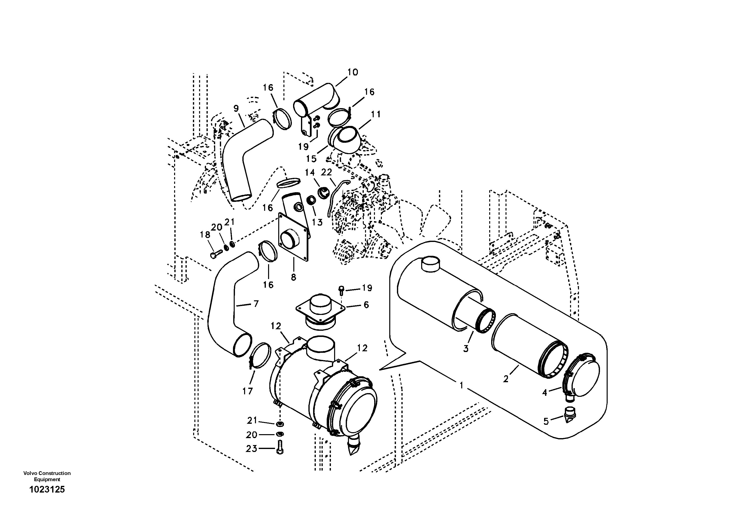 Схема запчастей Volvo EC240B - 74825 Система впуска EC240B APPENDIX FX FORESTRY VER