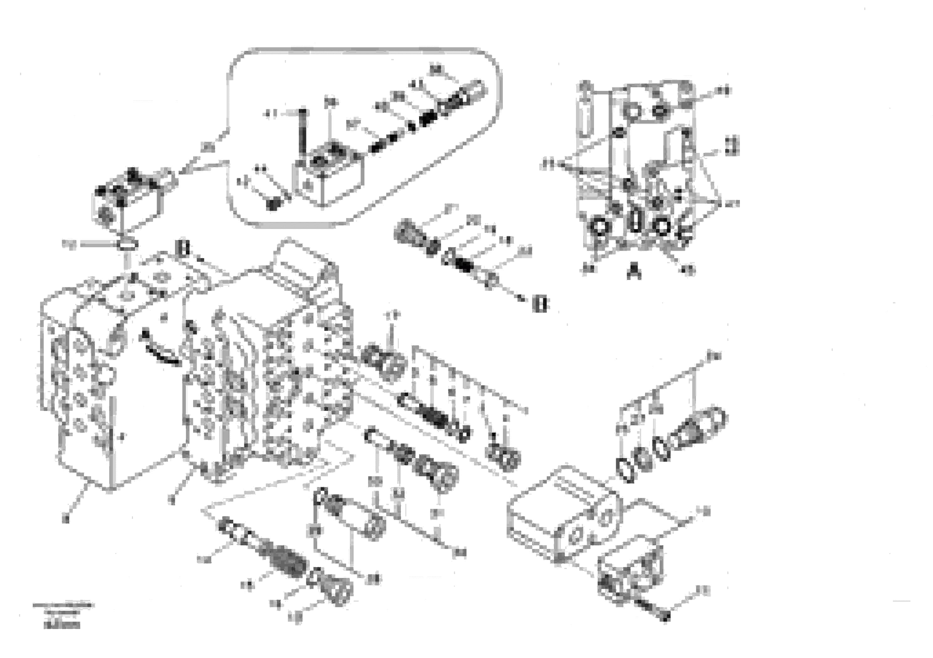 Схема запчастей Volvo EC240B - 95763 Main control valve, swing and option and dipper arm and travel Lh EC240B