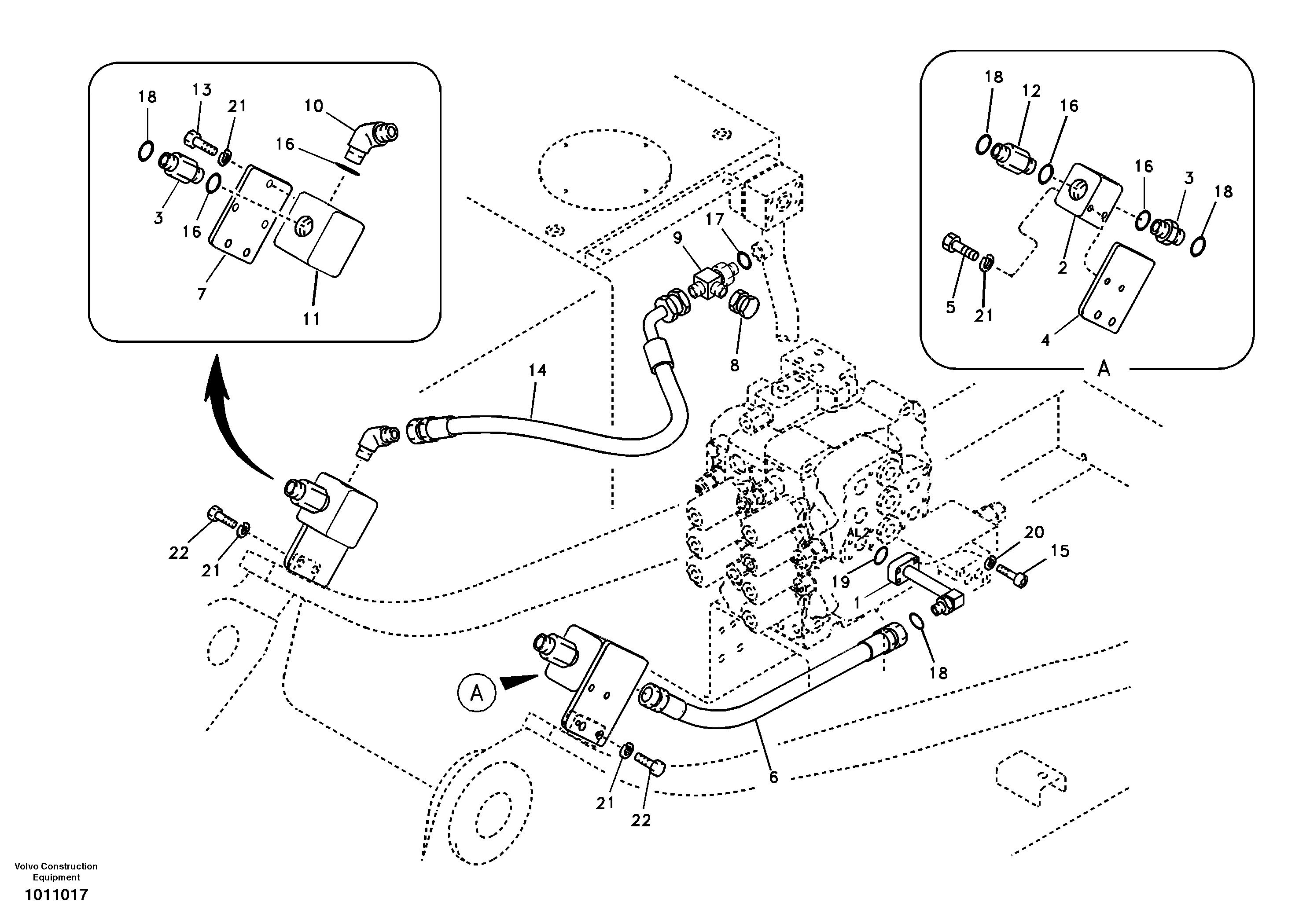 Схема запчастей Volvo EC240B - 309 Working hydraulic, hammer and shear for upper EC240B