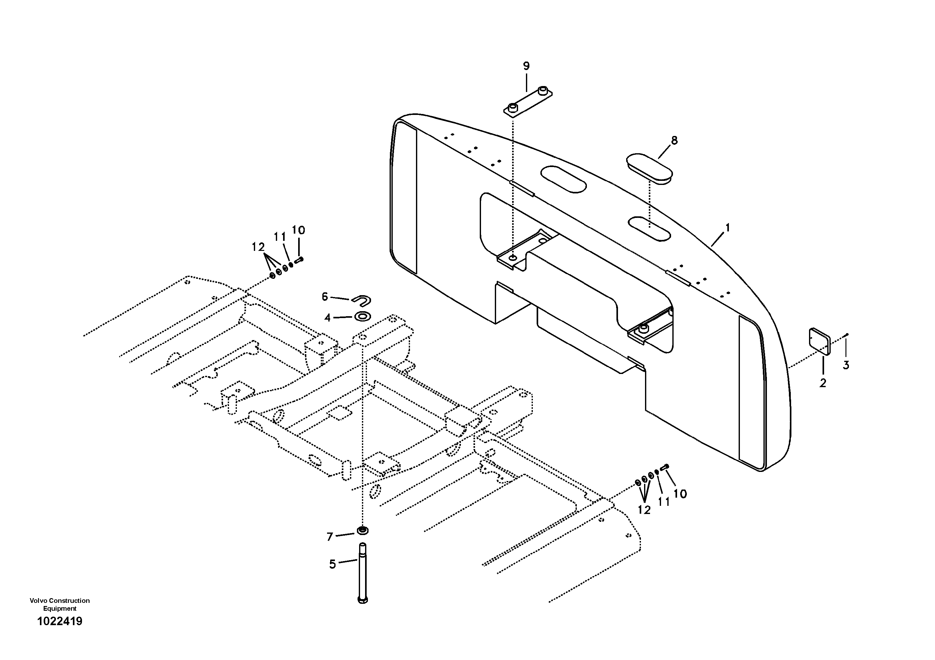 Схема запчастей Volvo EC240B - 96927 Противовесы EC240B APPENDIX FX FORESTRY VER