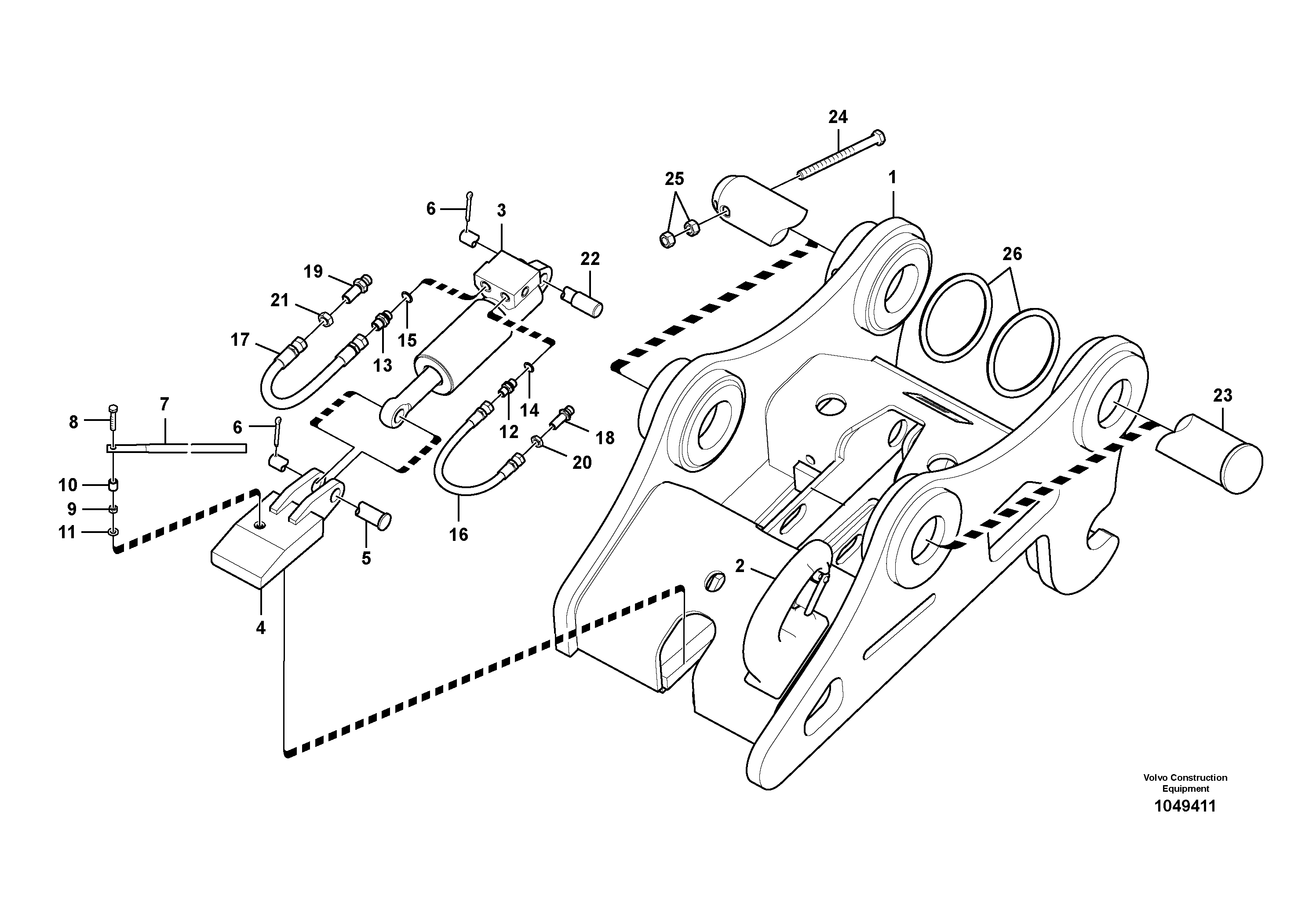 Схема запчастей Volvo EC240B - 102548 Attachment bracket, quickfit EC240B PRIME S/N 15001-/35001-