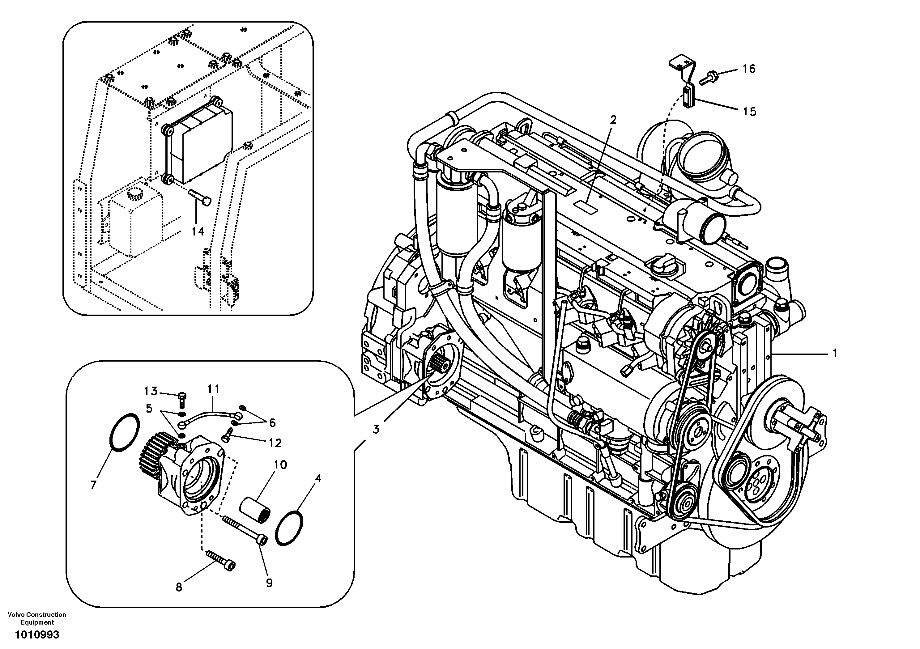 Схема запчастей Volvo EC240B - 37920 Двигатель в сборе EC240B SER NO INT 12641- EU & NA 80001-