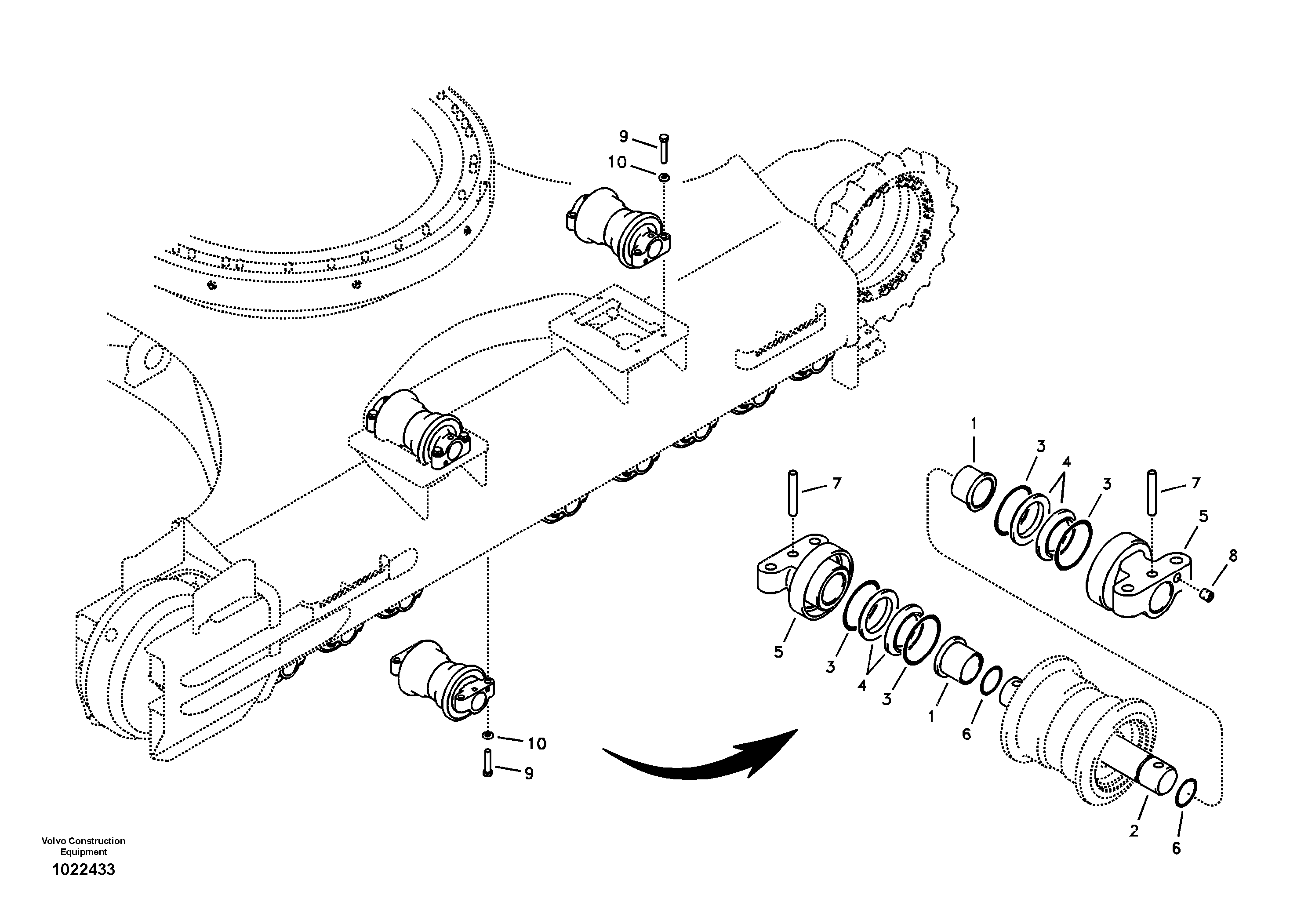 Схема запчастей Volvo EC240B - 32688 Bottom roller EC240B APPENDIX FX FORESTRY VER